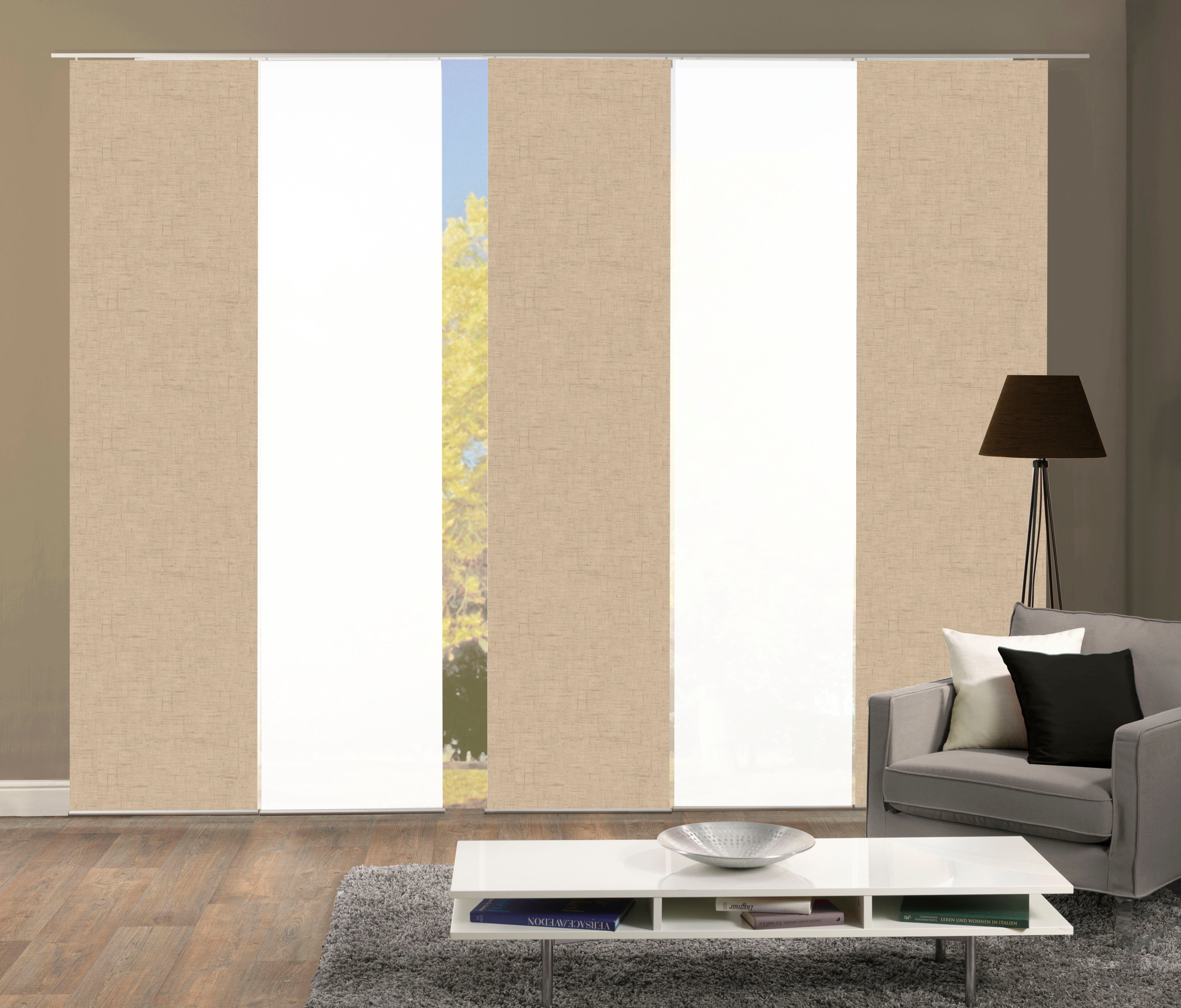HOME WOHNIDEEN Schiebegardine PIVE 5er SET (5 St), Paneelwagen, blickdicht, günstig online kaufen