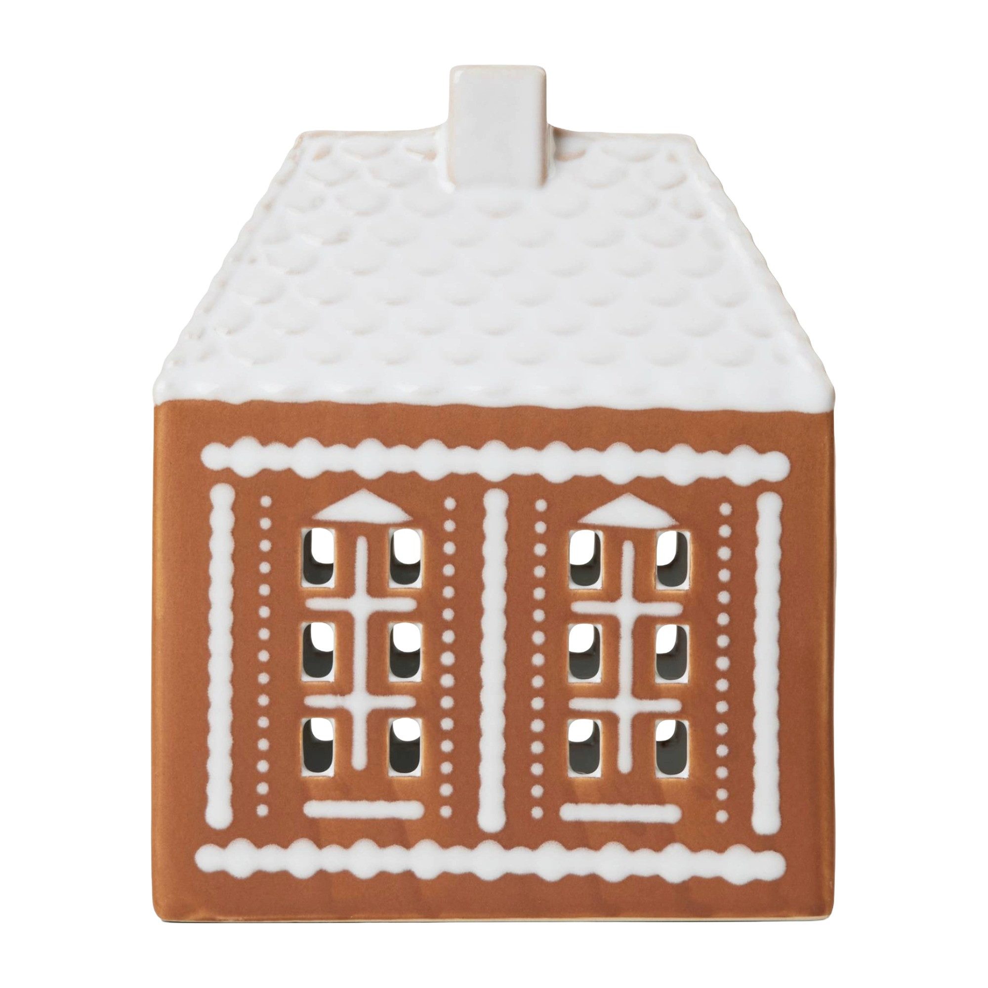 Kähler Teelichthalter Kähler Gingerbread Lichthaus mittel Steingut Braun günstig online kaufen