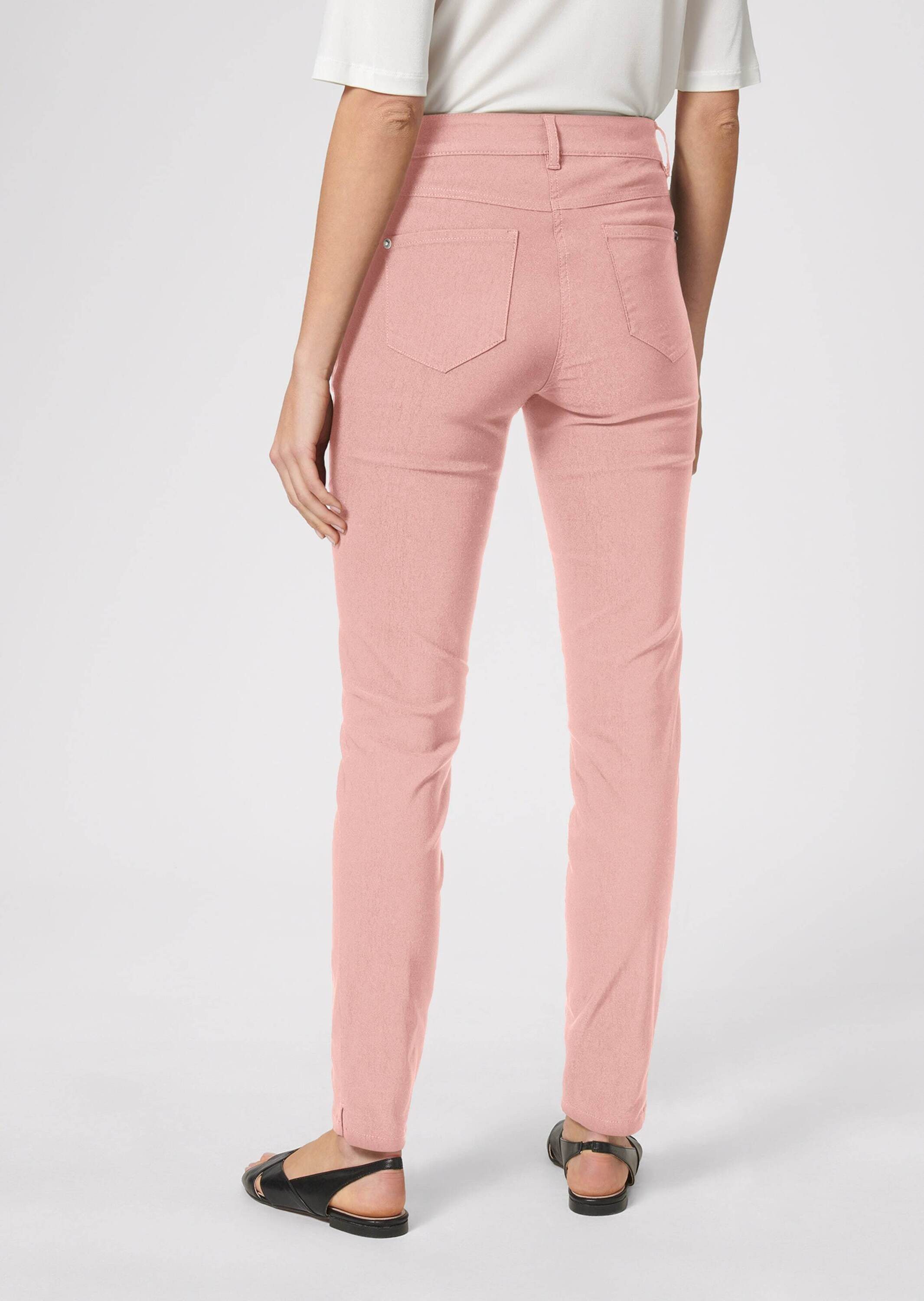 MADELEINE Stoffhose Schmale Skinny-Hose, Zippertaschen Unifarbenes Modell mit praktischem Zipper-Verschluss