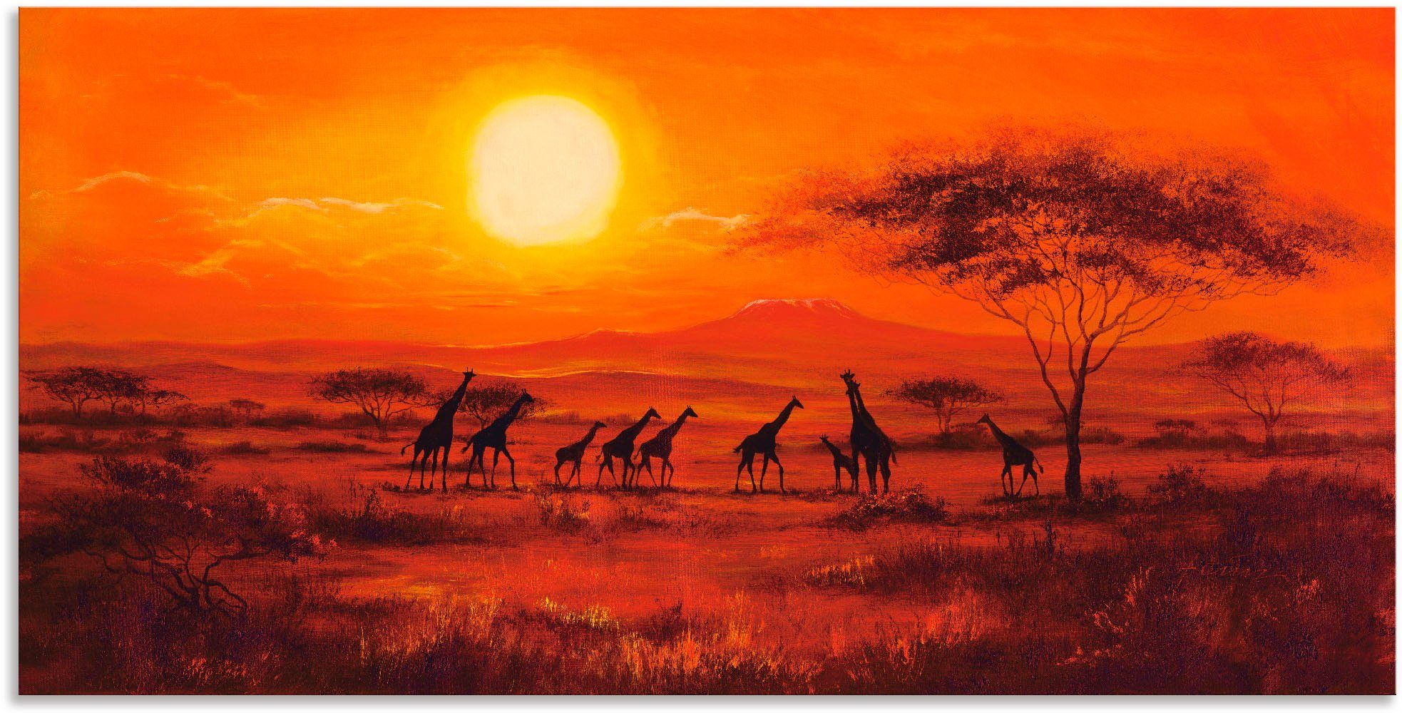 Artland Wandbild »Giraffenherde«, Afrika (1 Stück), in vielen Größen & Produktarten - Alubild / Outdoorbild für den Außenbereich, Leinwandbild, Poster, Wandaufkleber / Wandtattoo auch für Badezimmer geeignet-Otto