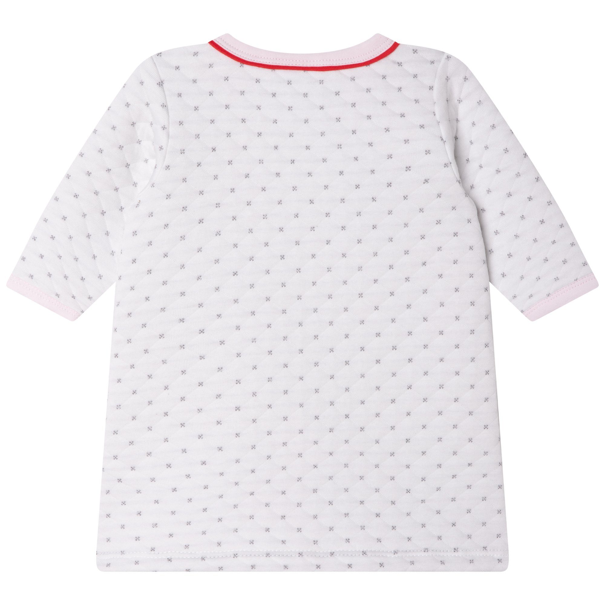 Boss Kidswear A-Linien-Kleid Boss Kidswear Baby Langarm Kleid weiß gesteppt mit Glitzer Logo