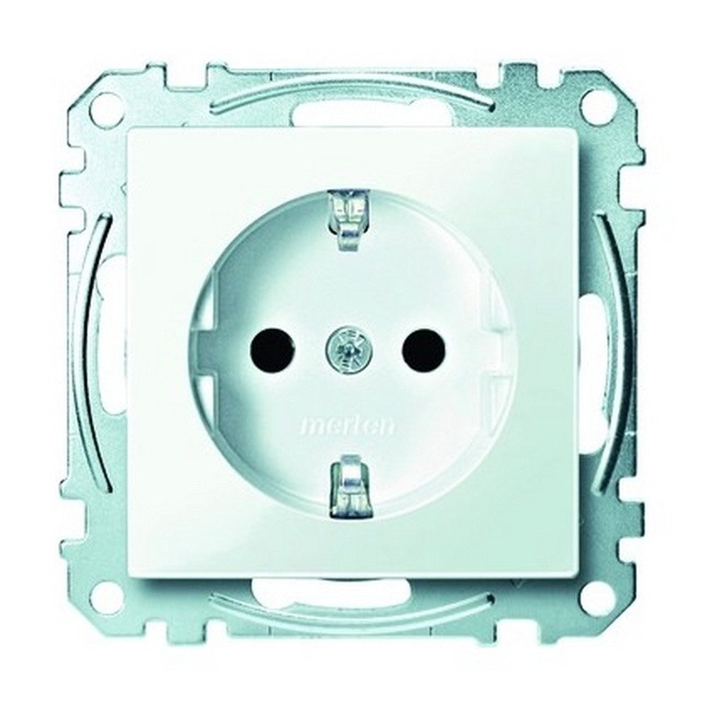 merten Unterputz-Steckdose, 1fach polarweiß glänzend Unterputz m. erhöhtem Berührungsschutz