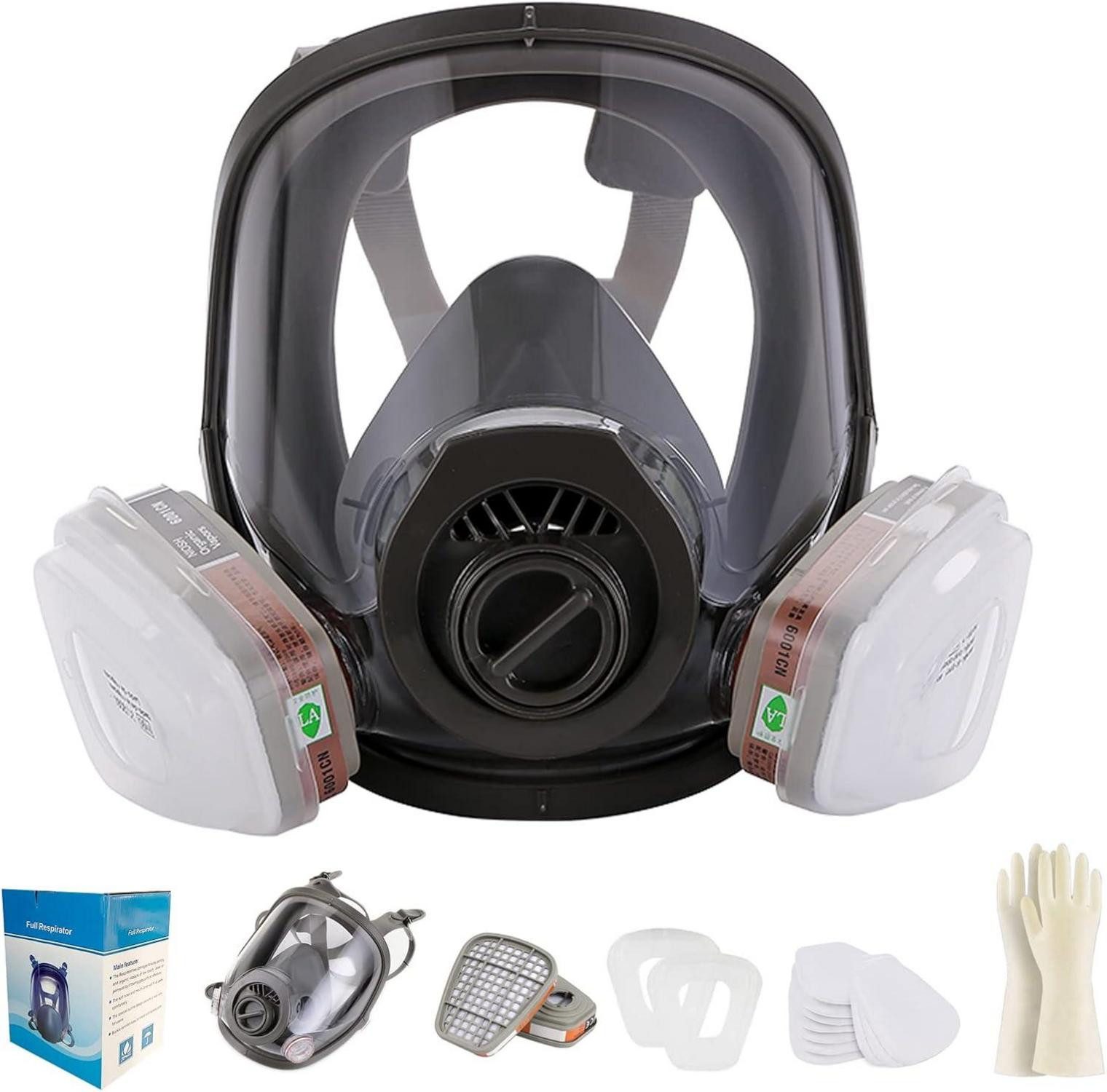 Atemschutz-Vollmaske 15-in-1 Gasmaske Vollgesichtsmaske mit Filter für