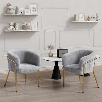 XDeer Stuhl Freizeitstuhl, einzeln,Ankleide Stuhl, Wohnzimmer Schlafzimmer, leichter Luxus, Esszimmerstuhl, mit vier Stützbeinen aus Metall