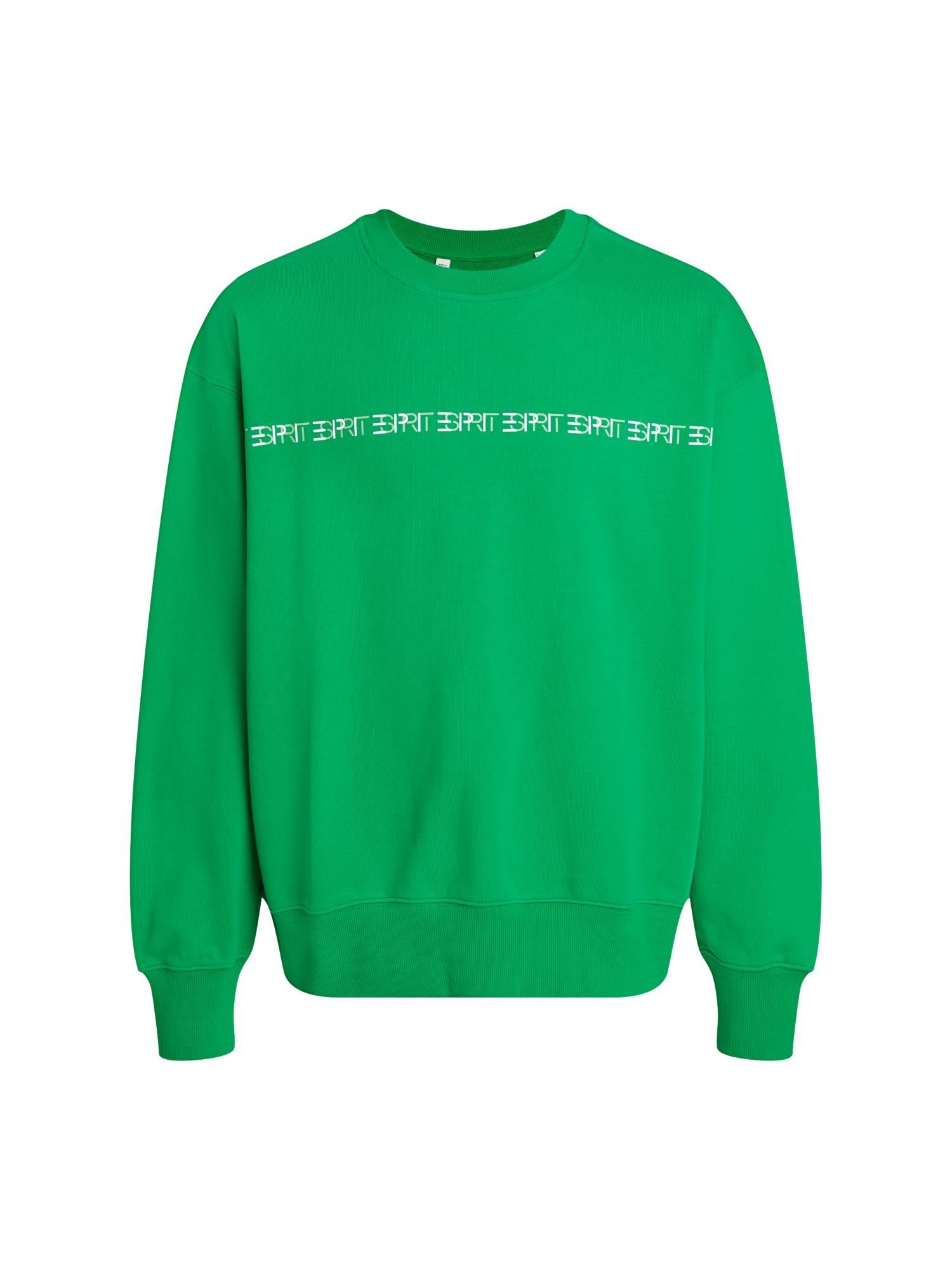 Esprit Sweatshirt Geripptes Yagi Archive Sweatshirt mit Logo (1-tlg) GREEN