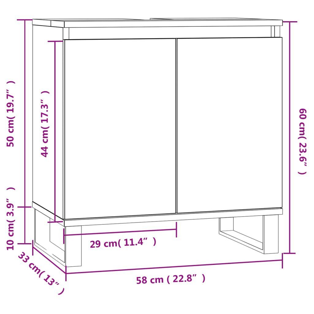 Badezimmerspiegelschrank Badezimmerschrank Weiß (1-St) 58x33x60 cm Holzwerkstoff vidaXL