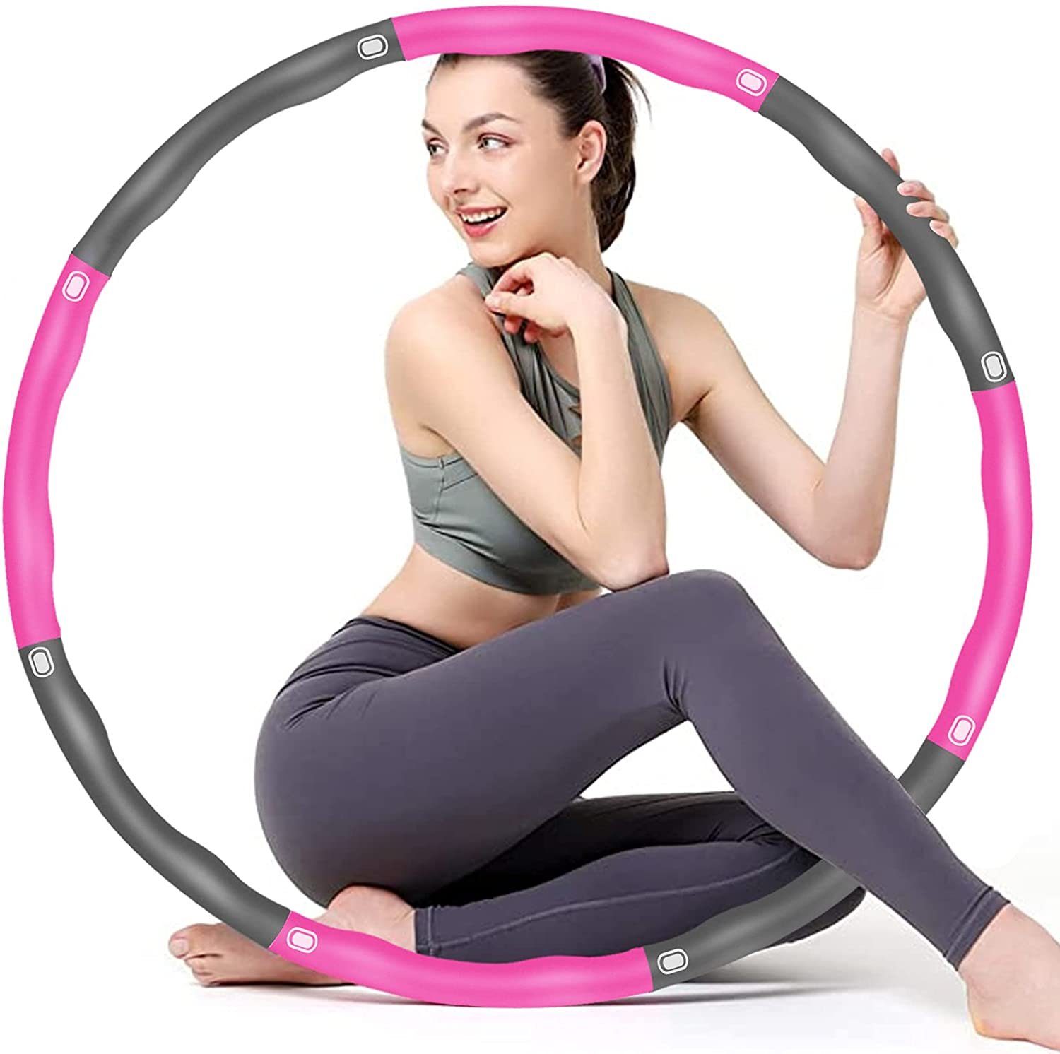 Markenwarenshop-Style Hula-Hoop-Reifen Hula für Reifen Hoop Edelstahlkern Erwachsene verstellbar stabilem