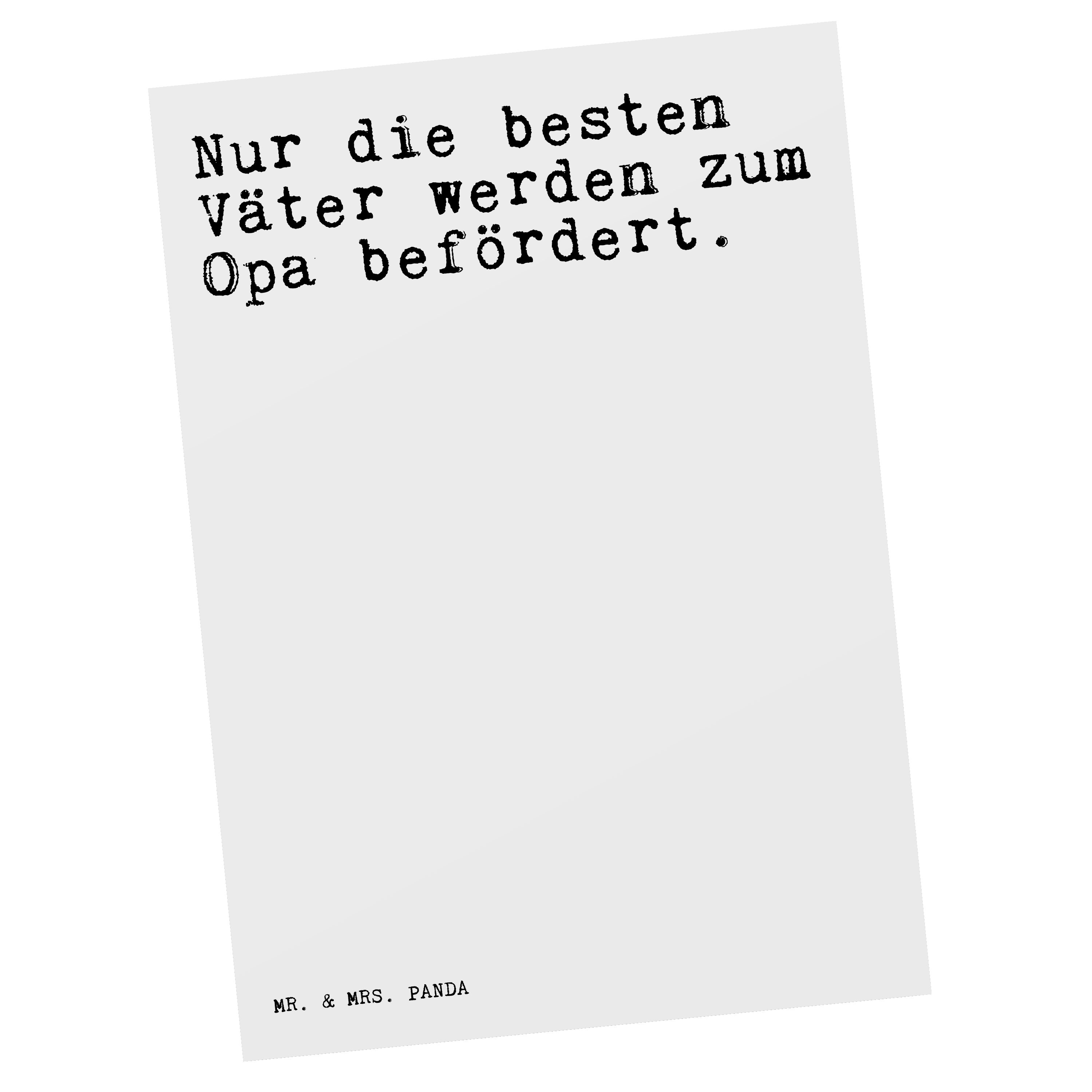 Mr. & Mrs. Panda Postkarte »Nur die besten Väter... Weiß Geschenk