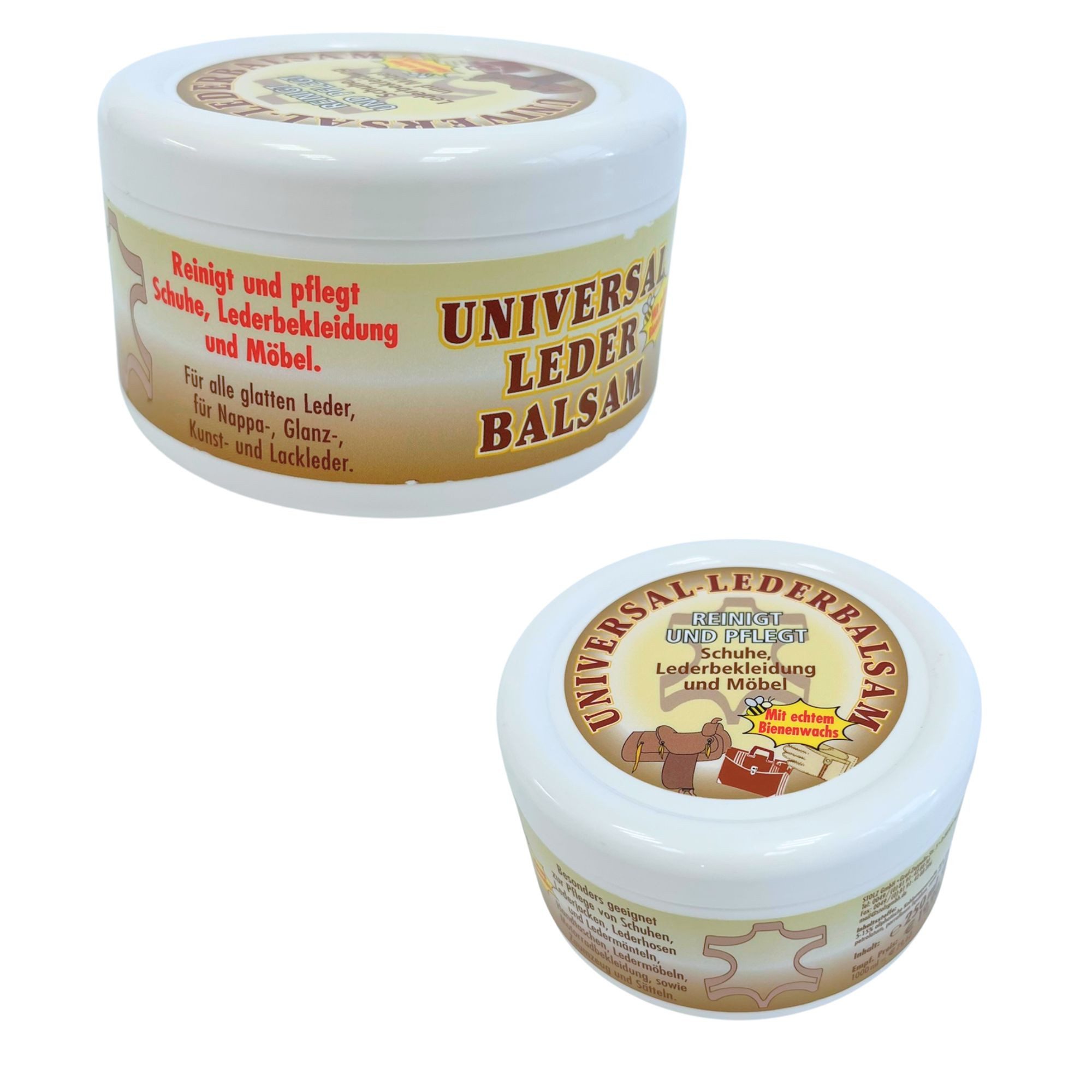 Stolz GmbH Universal Lederbalsam mit echtem Bienenwachs 250 ml Dose Schuhcreme, für Lederbekleidung, Schuhe und Möbel