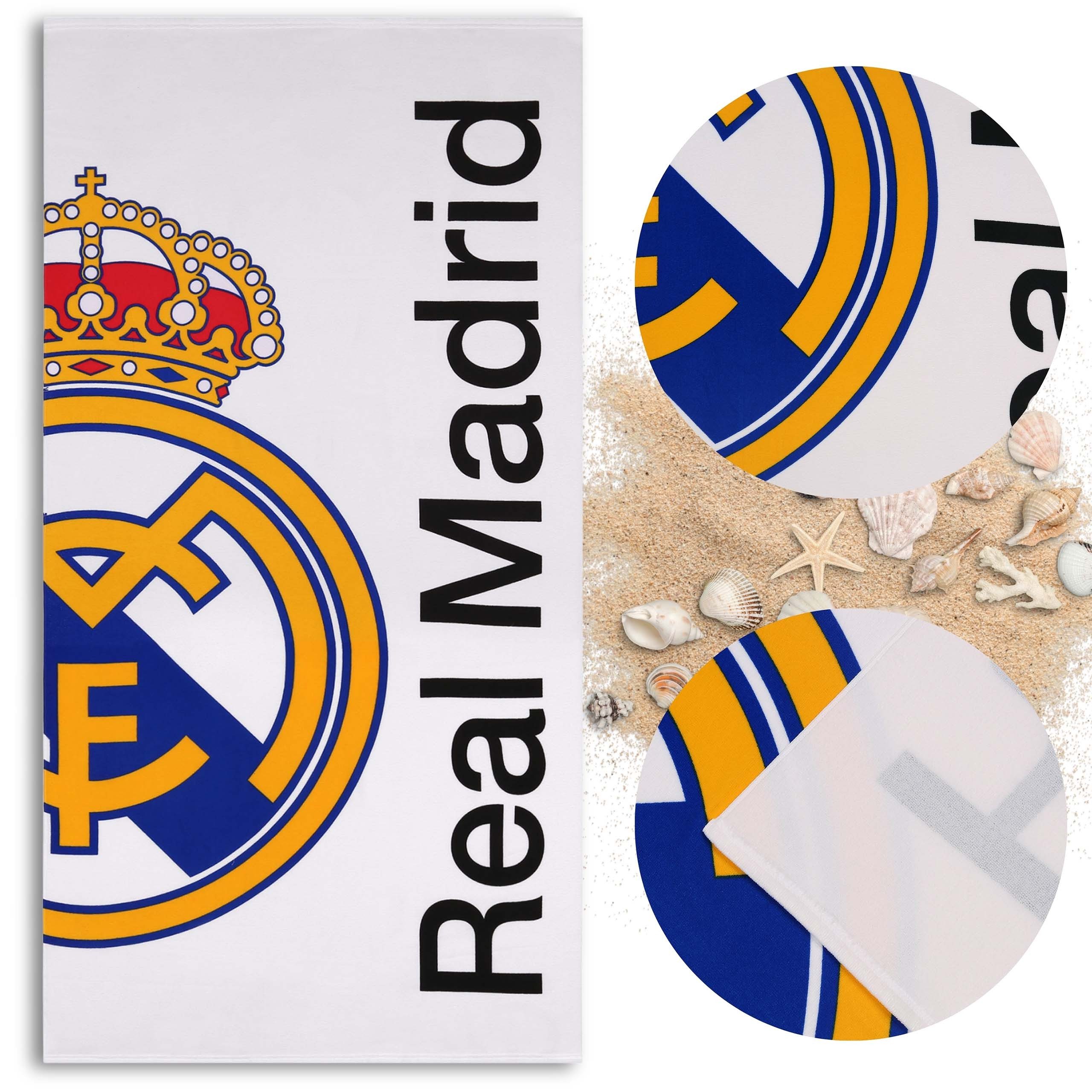 Real Madrid Strandtuch Real Madrid Strandtuch weiß, groß, schnell trocknend für den Strand