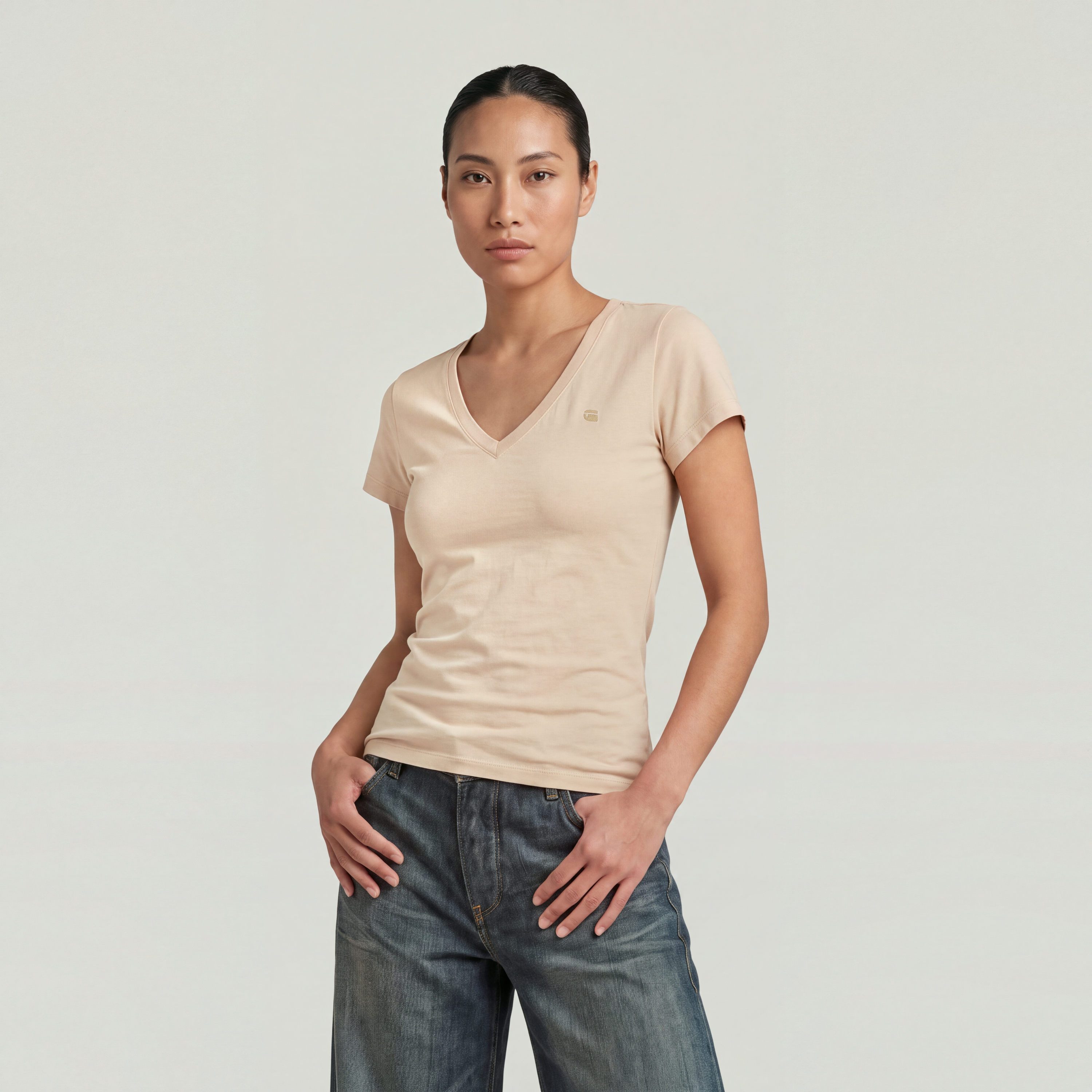 G-STAR V-Shirt Overdyed Form v t wmn in Baumwoll-Qualität