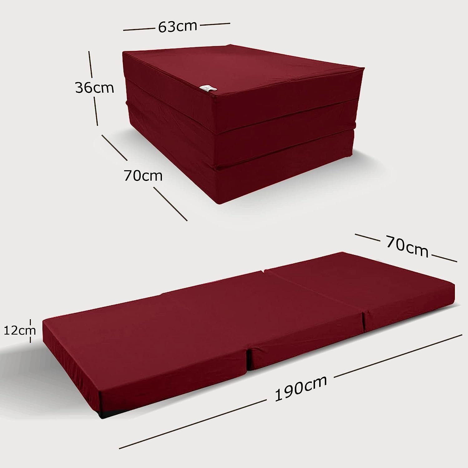 Klappmatratze Luxus Faltmatratze, klappbare Gästematratze, faltbare Matratze, shogazi ®, 12 cm hoch, (1-tlg), MADE IN GERMANY, Direkt vom Hersteller, Testsieger 1,1