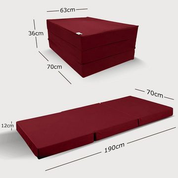 Klappmatratze Luxus Faltmatratze, Gästematratze, Reisematratze, Gästebett, shogazi ®, 12 cm hoch, (1-tlg), 90x200, 120x200, 140x200/190 u.v.m. MADE IN GERMANY