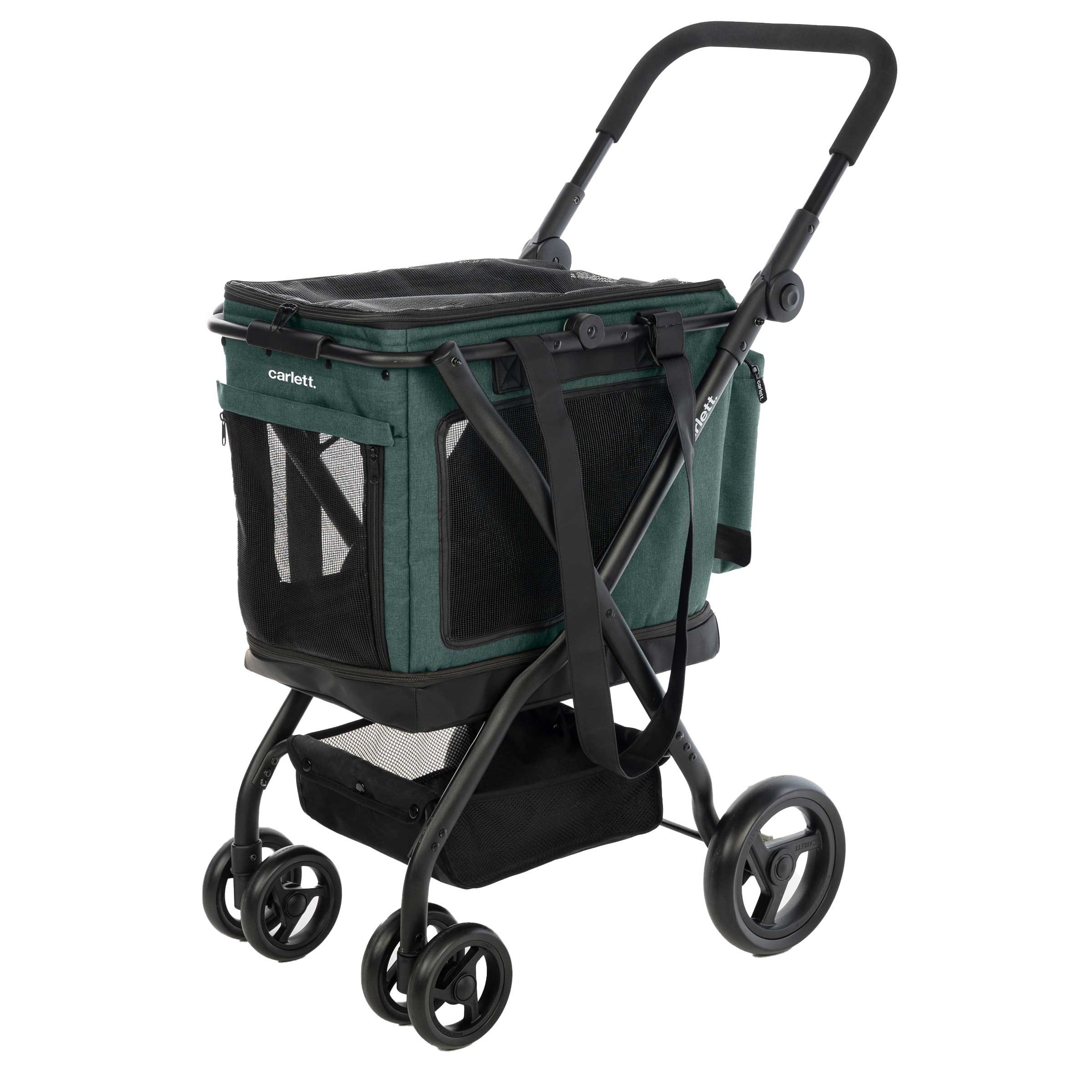 Carlett Hundebuggy klappbar 3-in-1 Hundewagen Aluminium Gestell und atmungsaktives Mesh, (bis 25kg Buggy für Haustiere), für Reisen, Spaziergänge und Tierarztbesuche