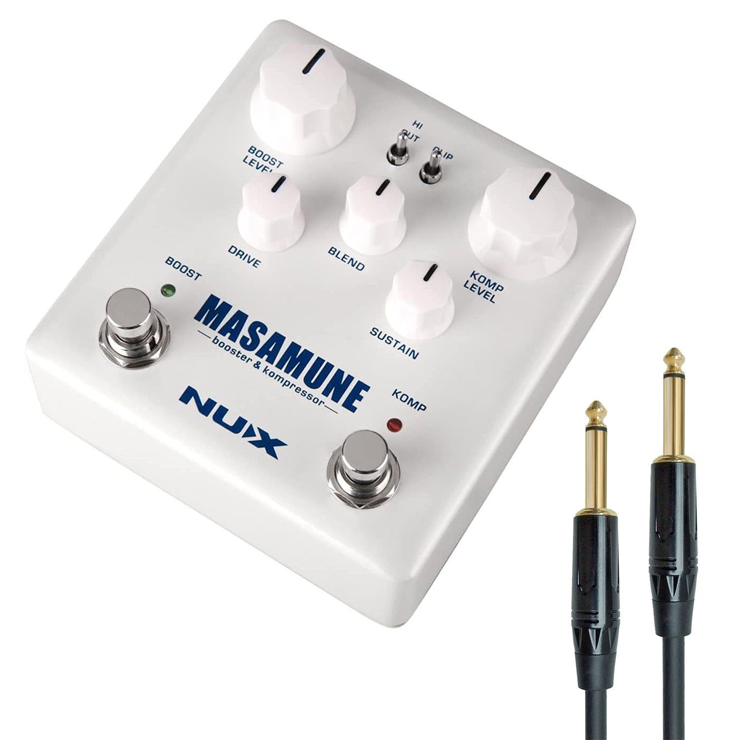 E-Gitarre Nux Masamune Booster und Kompressor mit Kabel