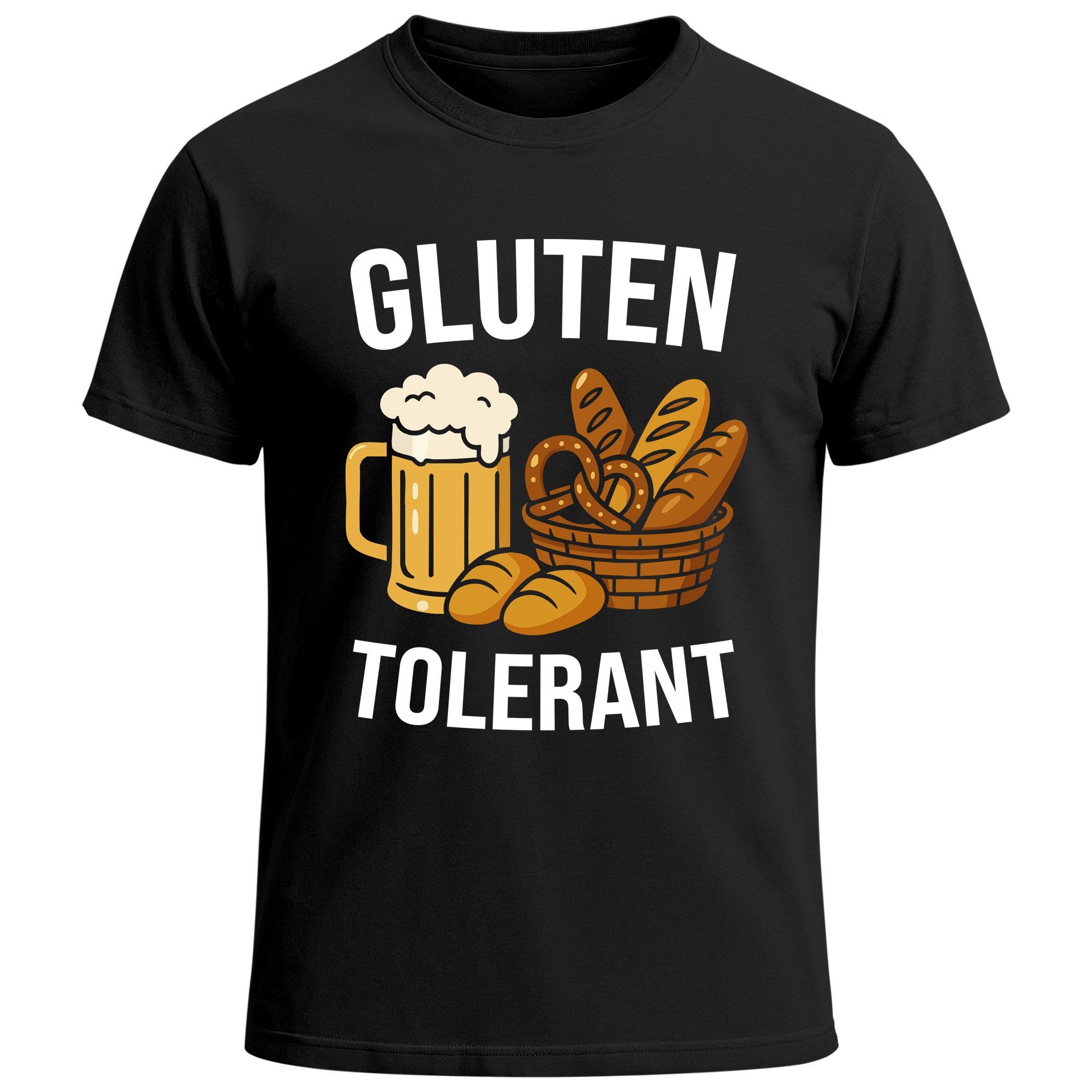 Print-Shirt Herren T-Shirt für das Oktoberfest Gluten Tolerant Bier Fun-Shirt