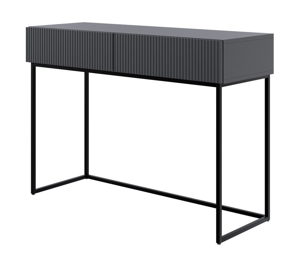 Selsey Schminktisch VELDIO, 2 Schubladen mit geriffelten Fronten, Metallges günstig online kaufen