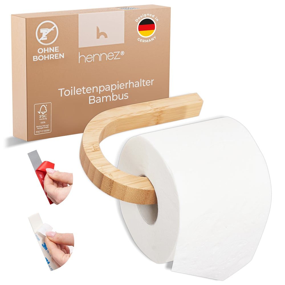 HENNEZ Toilettenpapierhalter "Evan" Bambus, hochwertig langlebig günstig online kaufen
