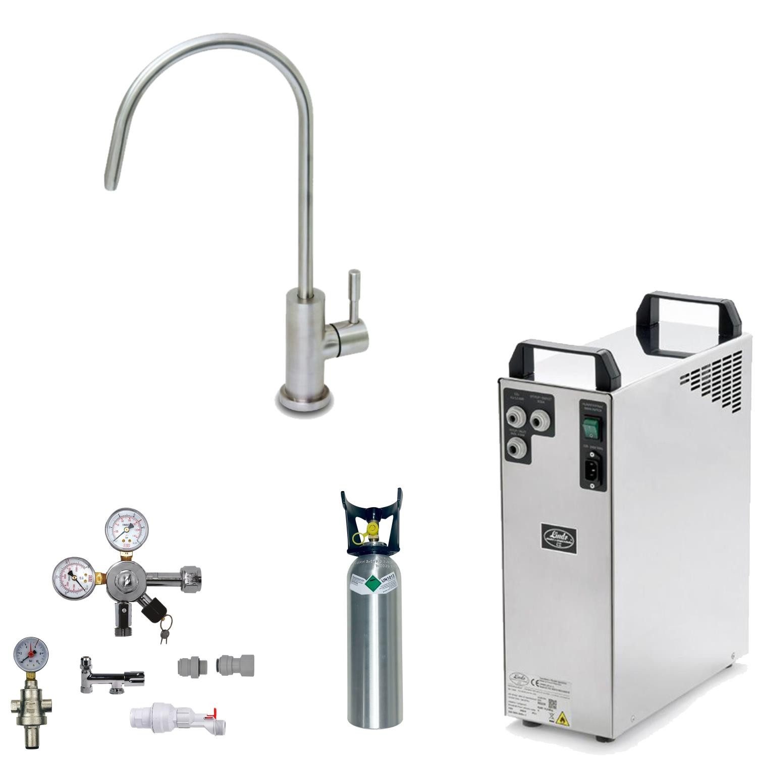 BieTal Wassersprudler BieTal® Tafelwasseranlage TWA-200 ohne Kühlung Komplettset, (55-tlg), Sprudelwasseranlage Trinkwasser Wasserspender