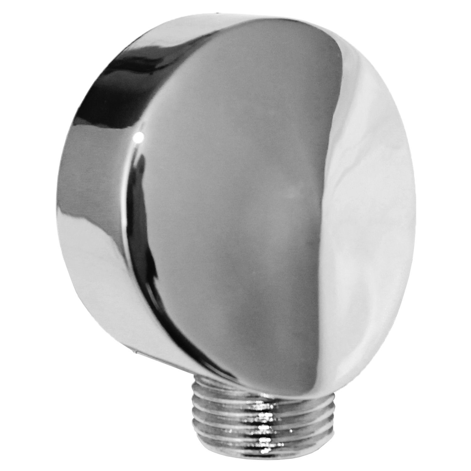 Sanixa Brausegarnitur Schlauchanschluss 1 2 Zoll Anschluss Bad Wandanschluss Dusche, Höhe 5 cm, Wasserauslass Wandauslass, Wandanschlussbogen rund ABS verchromt Schlauchanschluss 1 2 Zoll