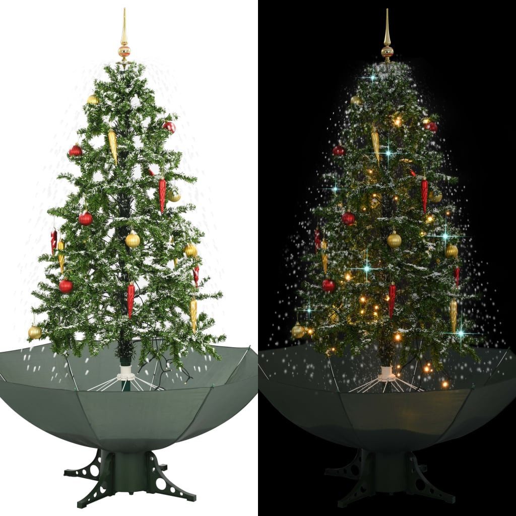 vidaXL Künstlicher Weihnachtsbaum 170 x 105 cm Schneiender Weihnachtsbaum mit Schirmfuß Grün 170 cm