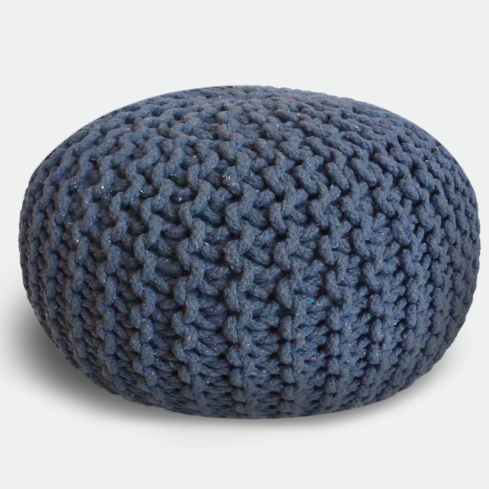 cm Sitzpouf 45 Pouf Pouf Ø Strickhocker dunkelblau o. Casamia Bodenkissen nachhaltig 55