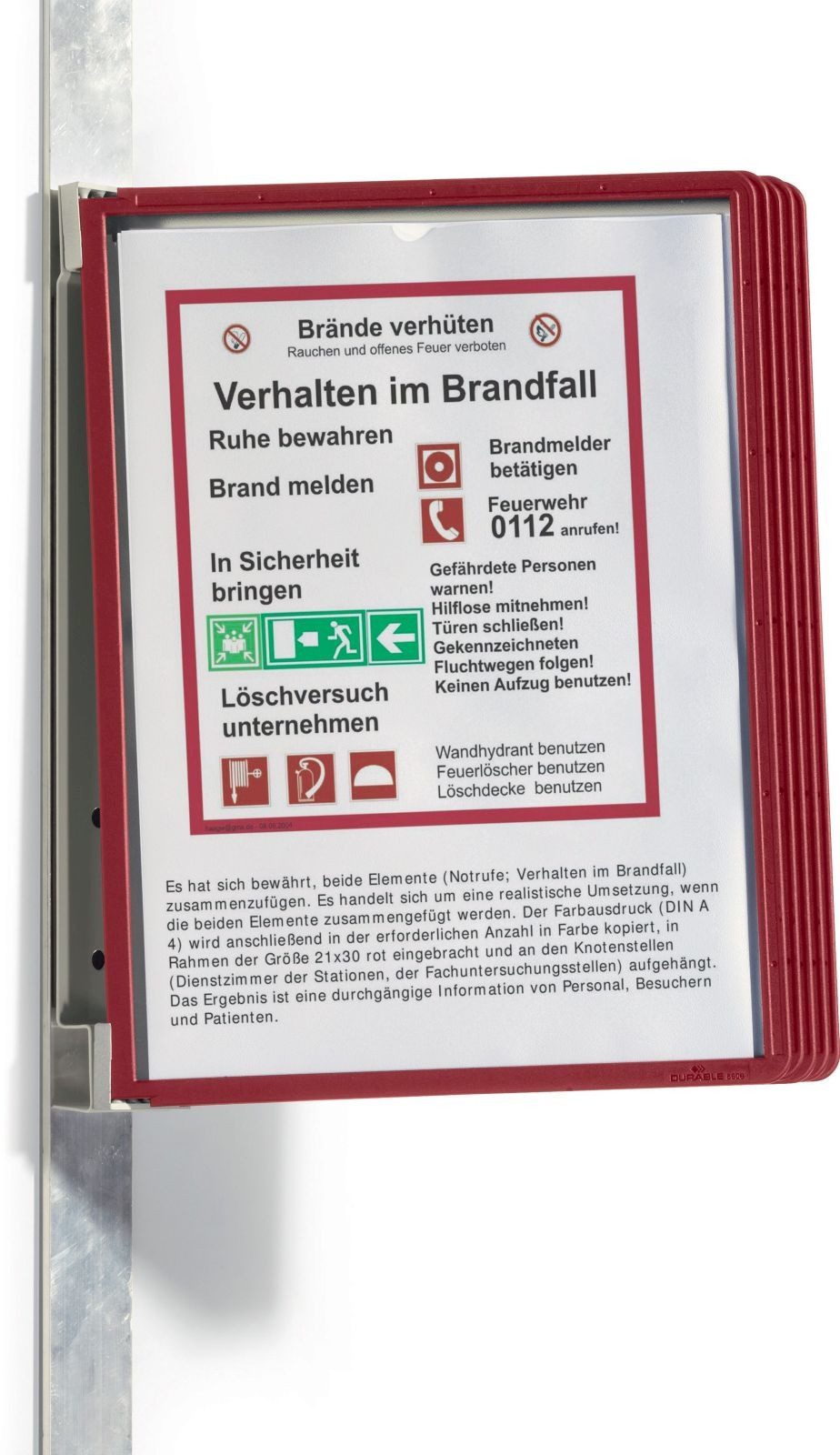 Fächermappe Sichttafelsystem Vario Magnet Wall 5 grau 5 Tafeln rot (5 Stück)