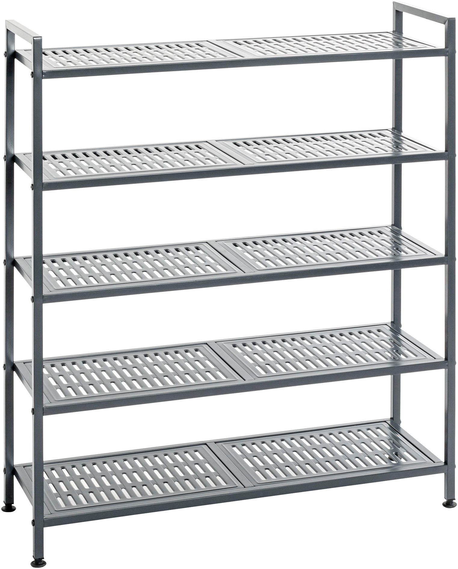 HAKU Schuhregal Schuhaufbewahrung, 1-tlg., rechteckig - aus Metall Anthrazit - B/T/H 73/25/90 cm