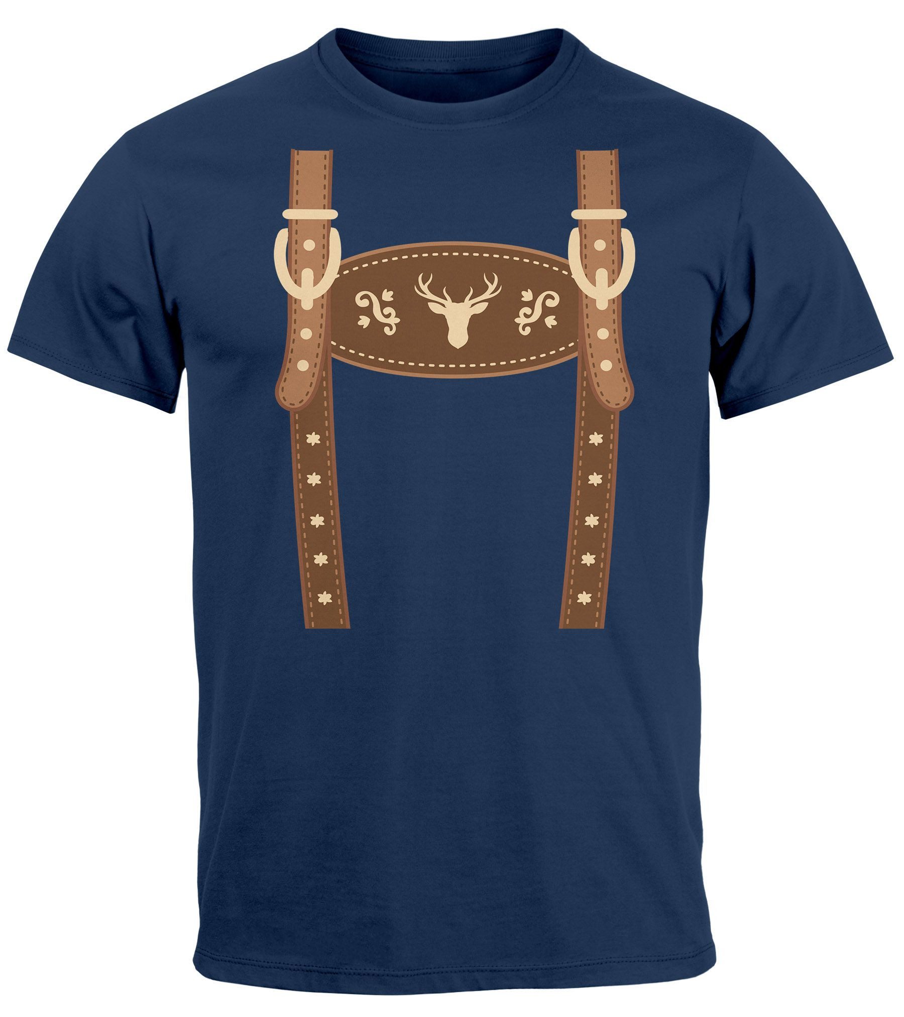 MoonWorks Print-Shirt Herren T-Shirt Lederhose Ersatz günstig online kaufen