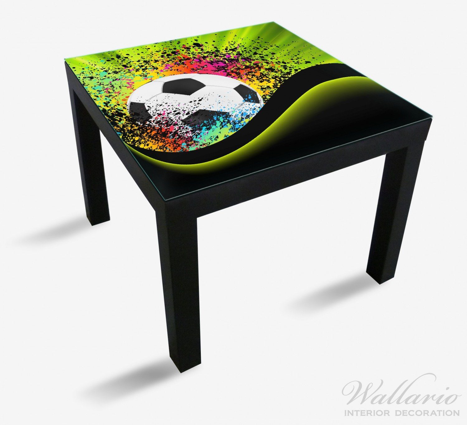 St), Fußball grün Wallario Tisch Wellen und geeignet für Design Regenbogen Tischplatte in (1 Lack - Ikea