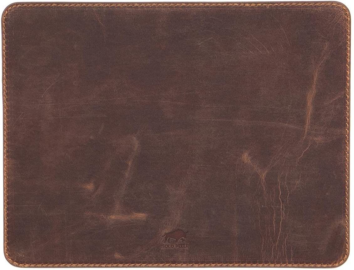 Solo Pelle Geldbörse Hochwertiges Leder Mousepad 26x20 cm - Mauspad aus echtem Leder, Mauspad aus echtem europäischem Leder