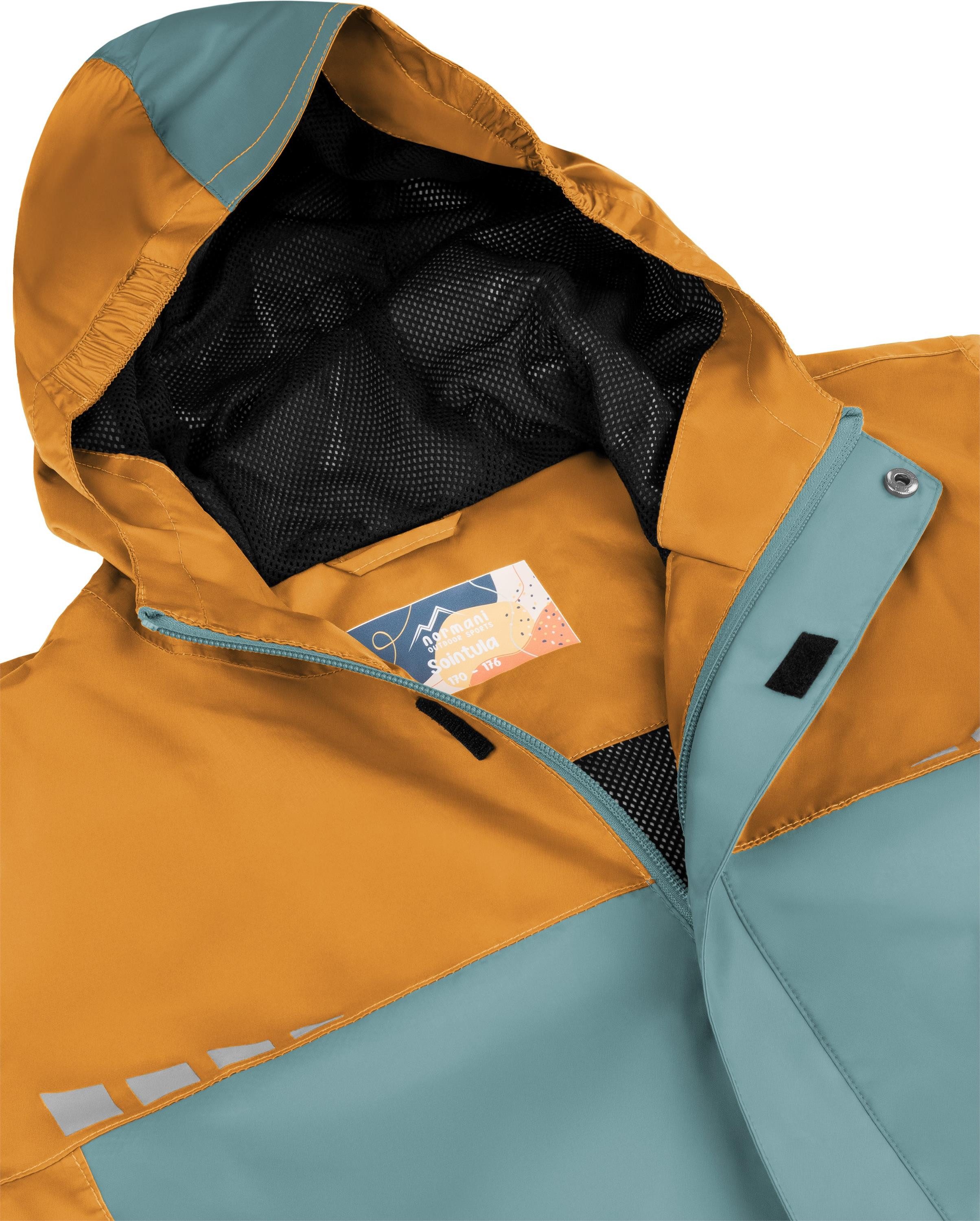normani Regenjacke Kinder Regenjacke Sointula Ultraleichte Übergangsjacke mit Kapuze ungefütterte Unisex Sommerjacke