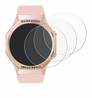 Savvies Schutzfolie für Mutoy Smartwatch 1.32" (rund), Displayschutzfolie, 18 Stück, Folie klar