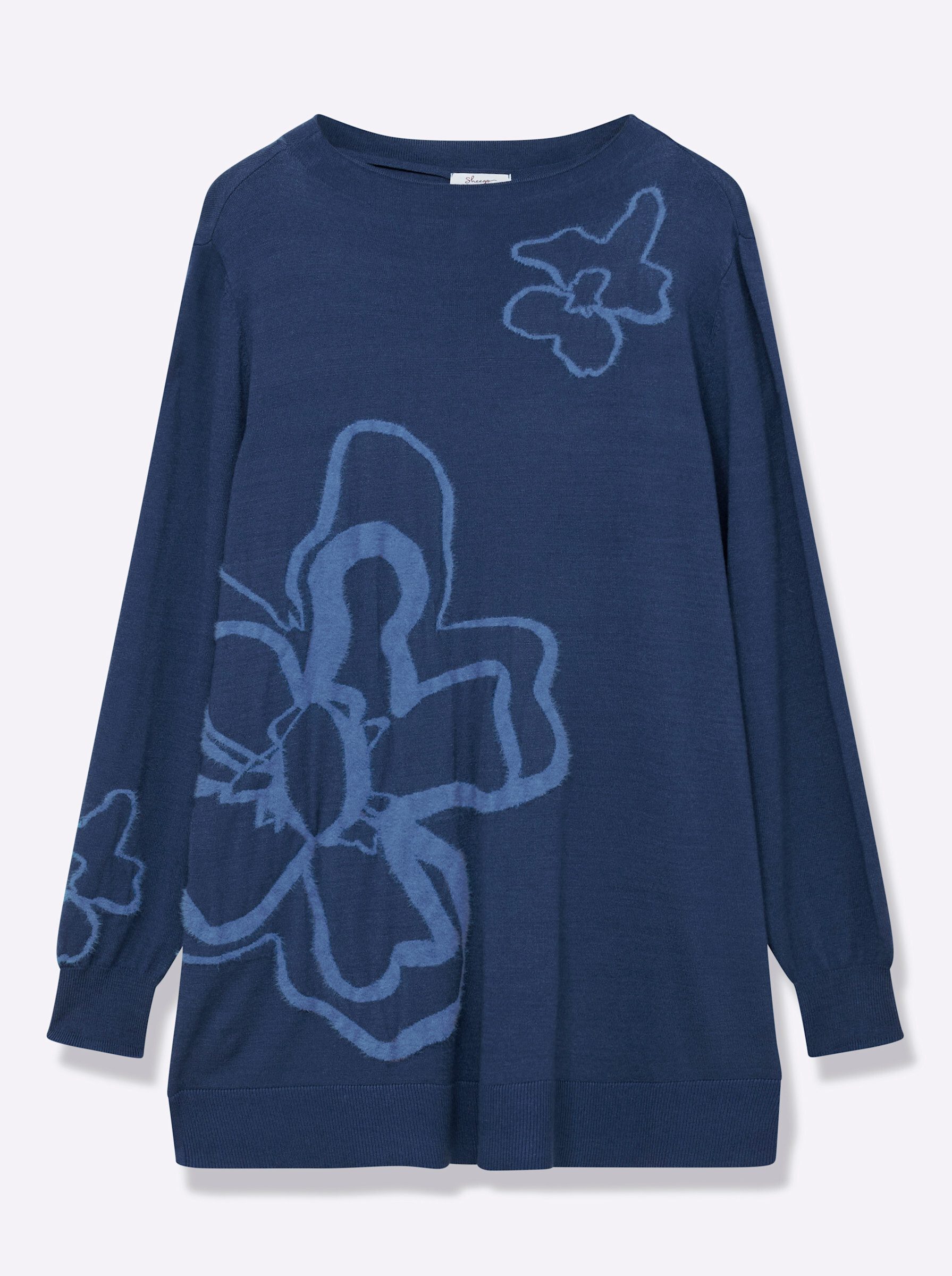 Sheego Strickpullover Pullover Langarm Jersey, Intarsien