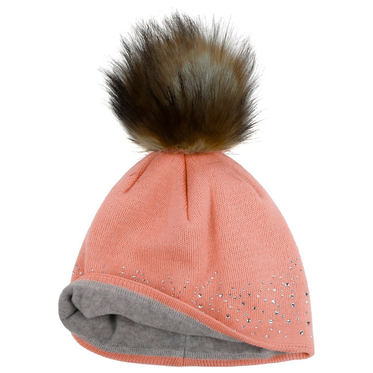 Eisbär Bommelmütze (1-St) Strickmütze mit Futter, Made in the EU