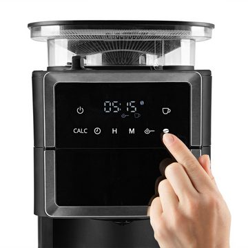 BEEM Filterkaffeemaschine FRESH-AROMA-PERFECT III Mahlwerk Glas, Permanentfilter, 10 Tassen geeignet für Kaffeepulver und ganze Bohnen