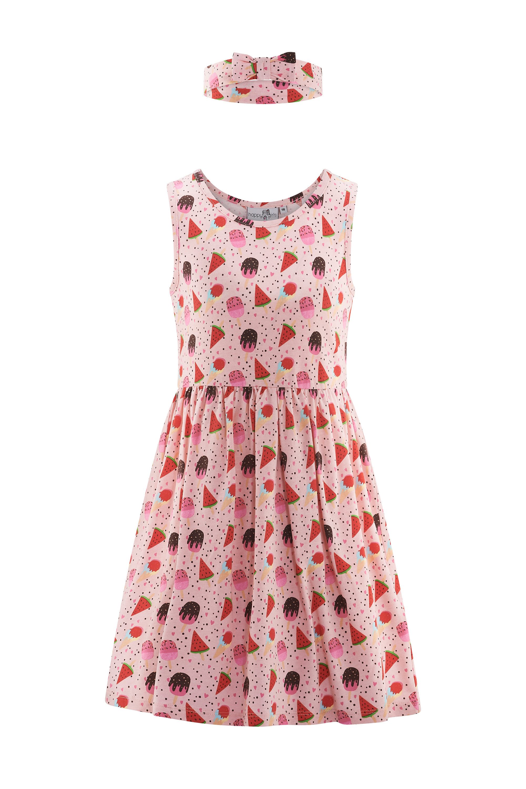 happy girls Jerseykleid (Set, 2-tlg) mit süßem Haarband mit Schleifendetail