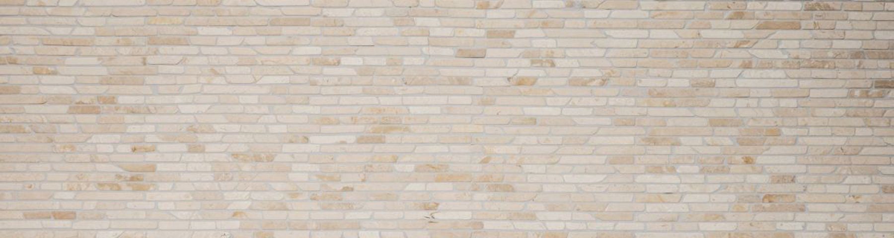 Mosani Bodenfliese Verbund Fliesenspiegel Naturstein hellbeige Marmor Mosaik Brick