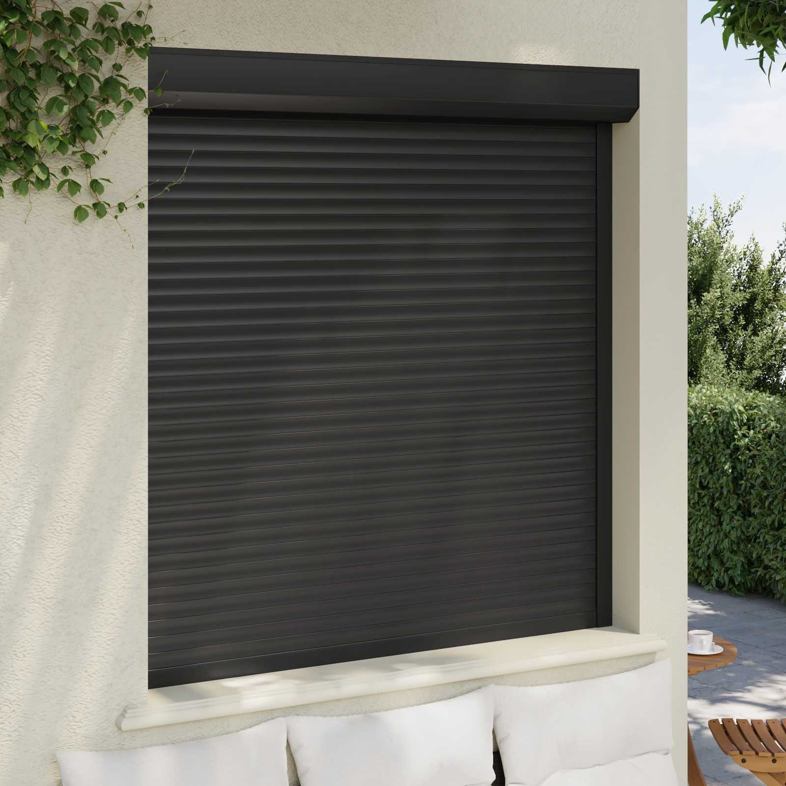 vidaXL Fensterladen Rollladen Anthrazit 140 x 150 cm Aluminium und Polyurethan, BxH: 14x150 cm, (1-St)