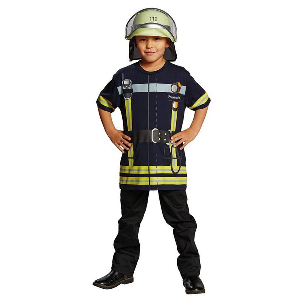 Party x People Kostüm Spieleshirt Feuerwehr blau Feuerwehrmann