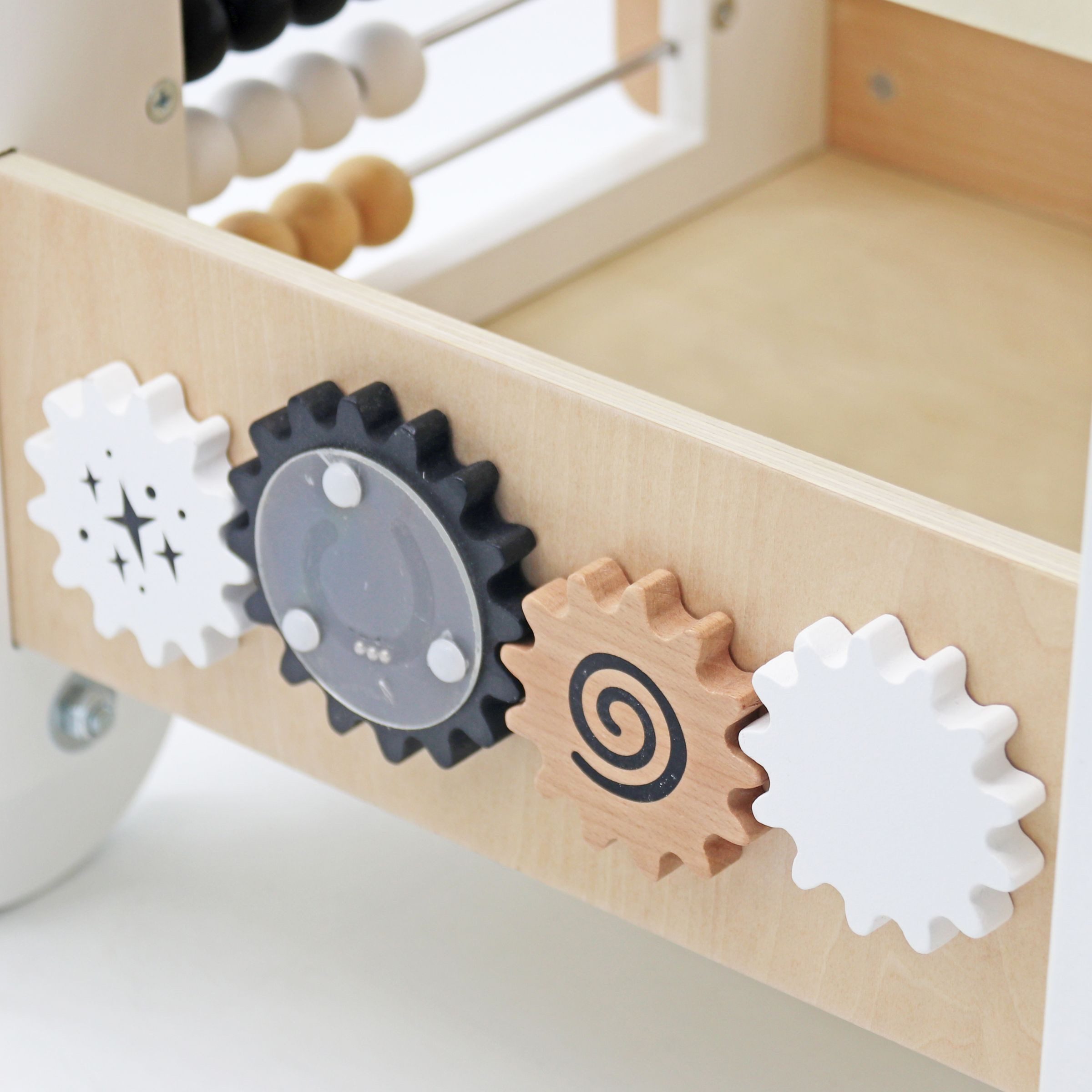 Mamabrum Lauflernwagen multifunktionaler Holz-Lauflernwagen mit Aktivitätsspielzeug - 6 in 1 – Bild 5 von 5