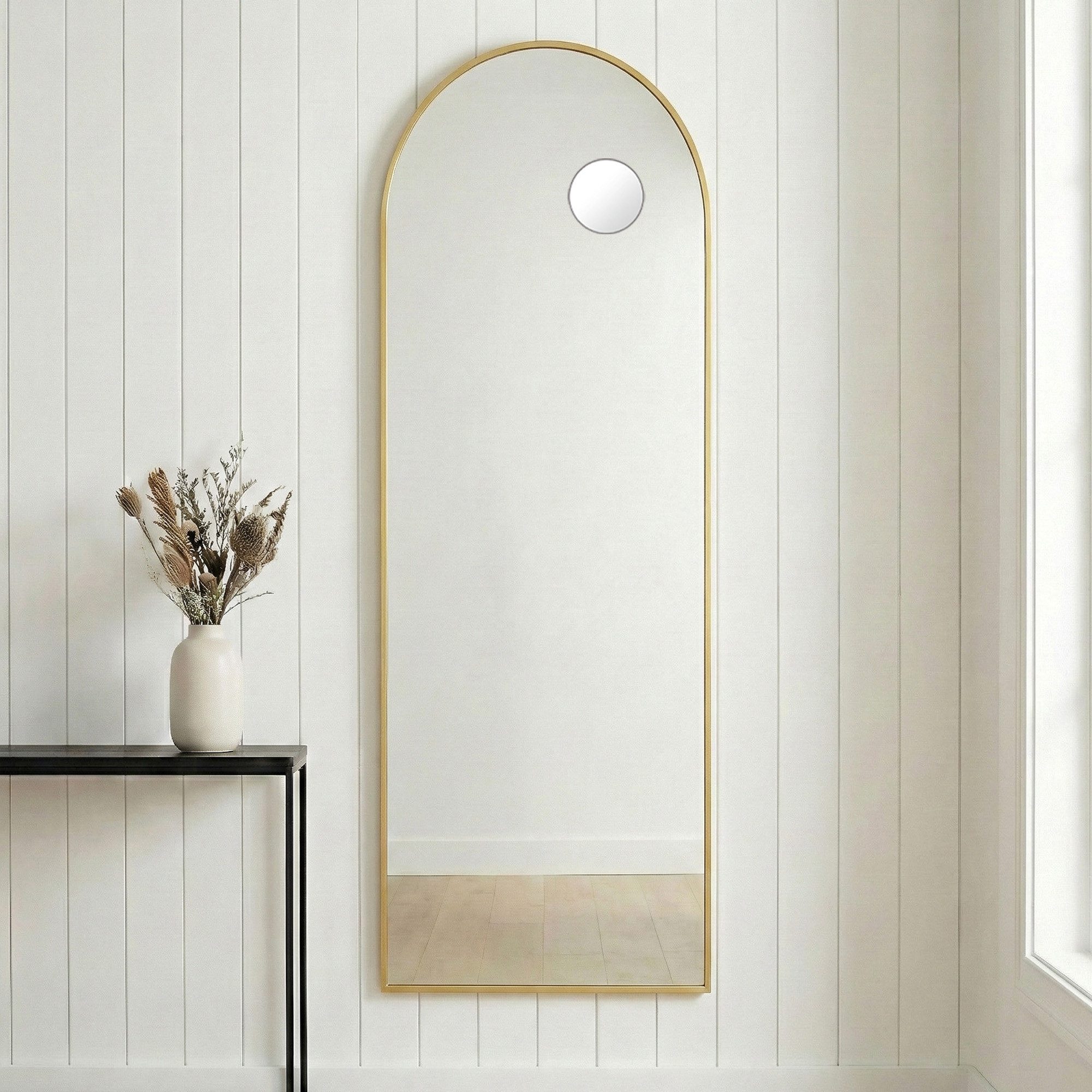SONGMICS Standspiegel Standspiegel Ganzkörperspiegel mit abnehmbarer Magnetlupe, Wandspiegel, Standspiegel, stehend oder wandmontiert, 160 x 50/150 x 40 cm