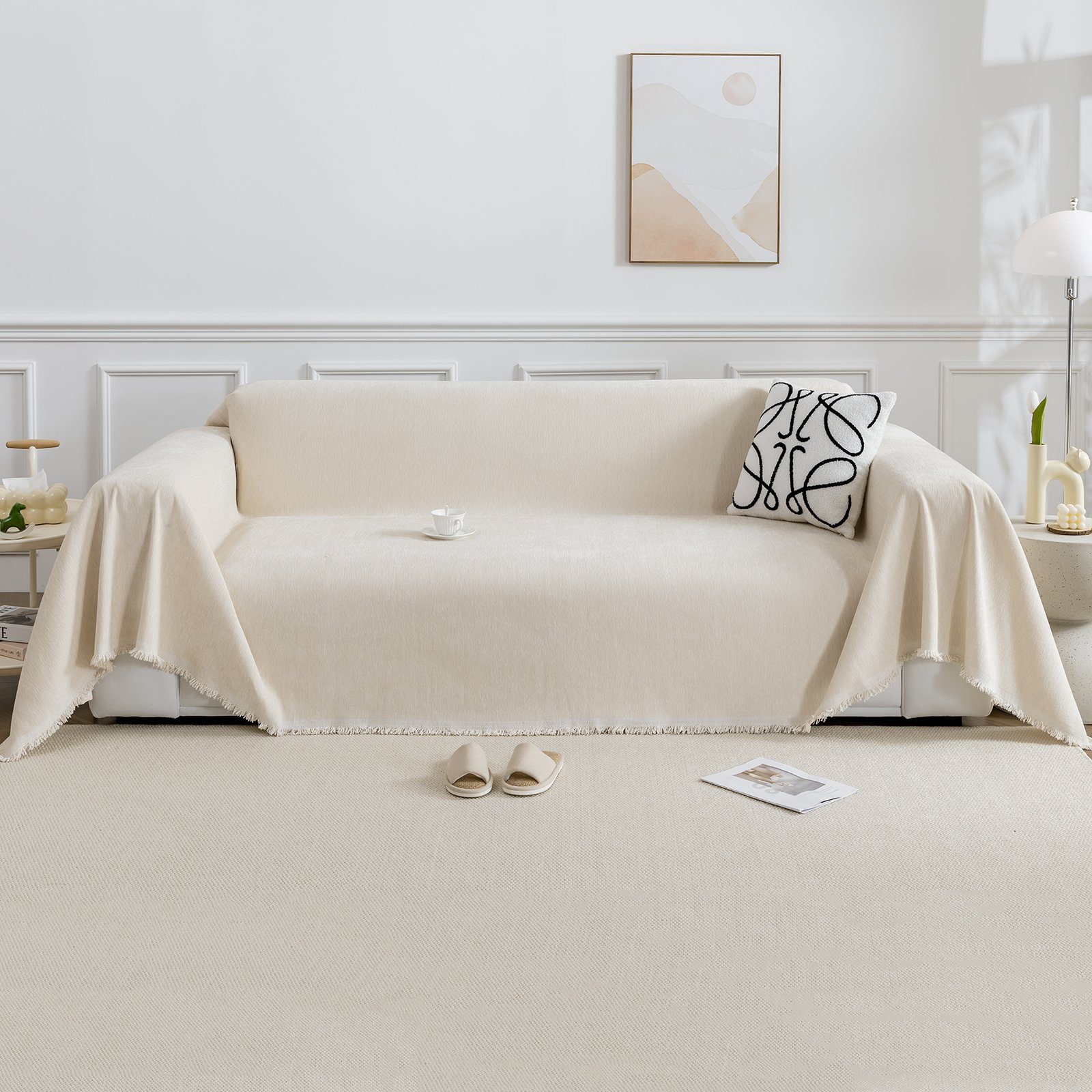 BTTO Sofabezug Sofa überzug,Couch Deckenbezug,Sofahusse Chenille, Sofaschoner,Bettbezug,für Sofa Schlafzimmer Wohnzimmer