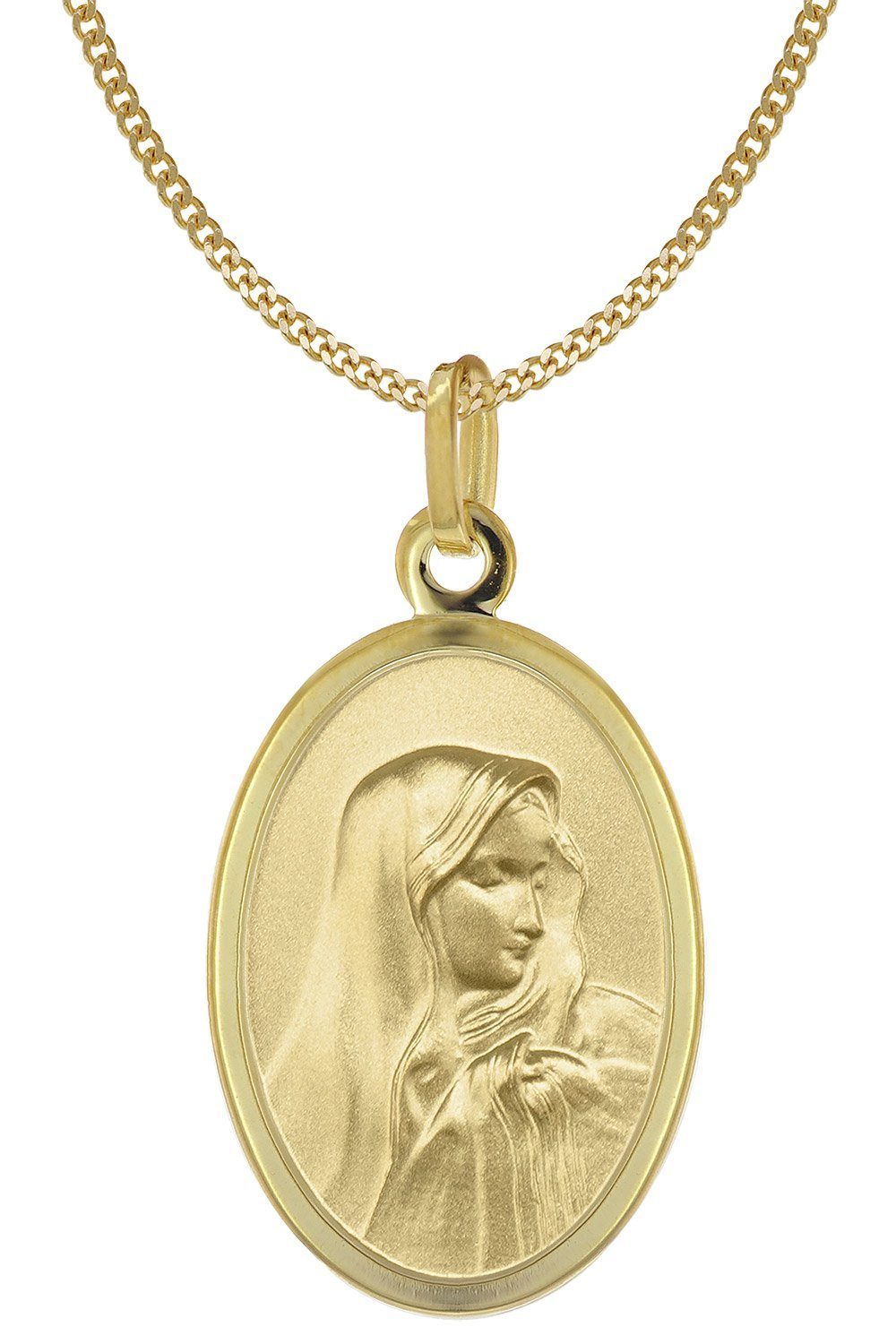 Acalee Panzerkette mit Madonna-Anhänger Gold Dolorosa Maria 333/8K