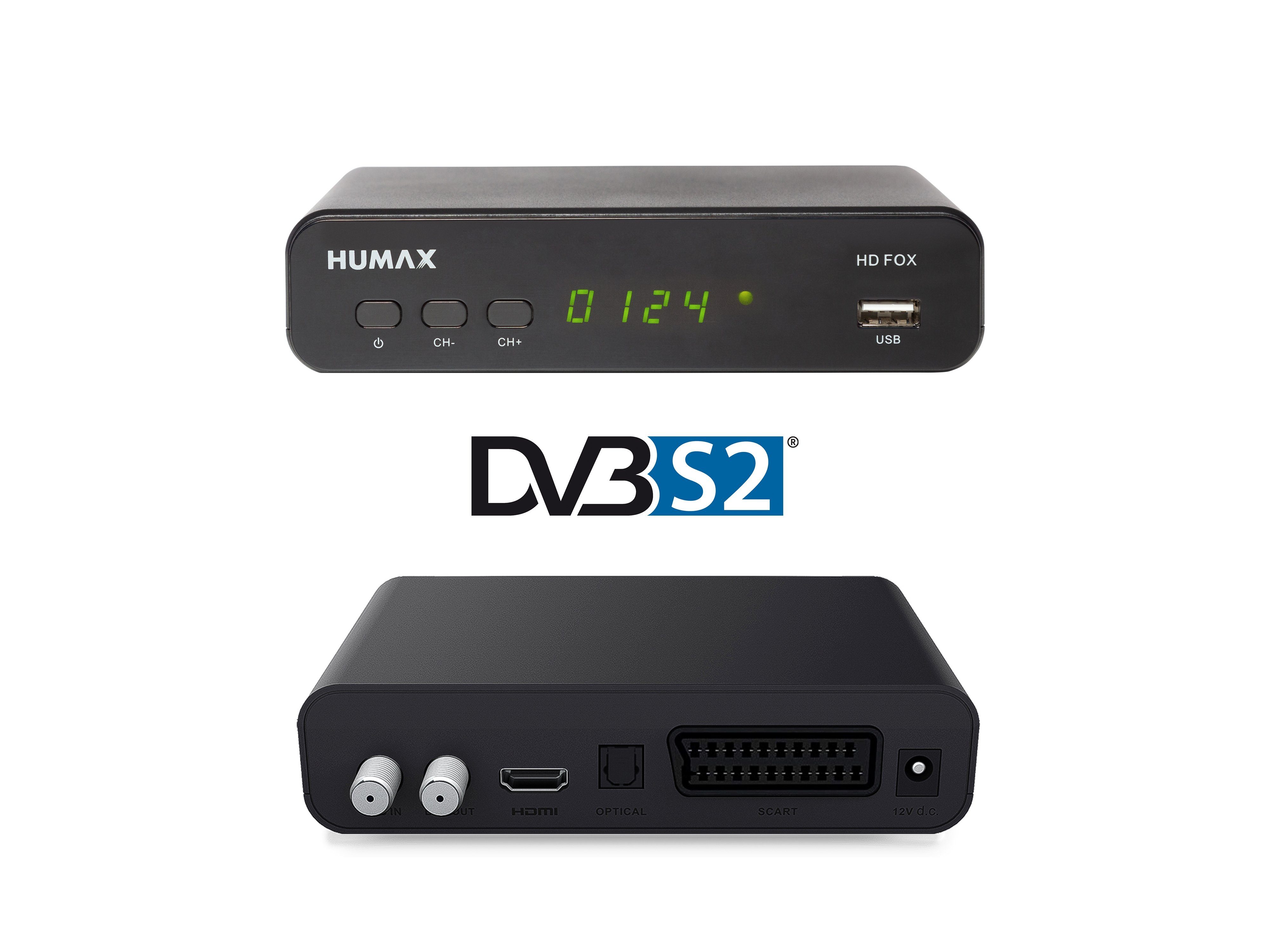 Humax HD Fox Bundle SAT-Receiver (HDMI, SCART, HDMI Kabel, 1,5m)
