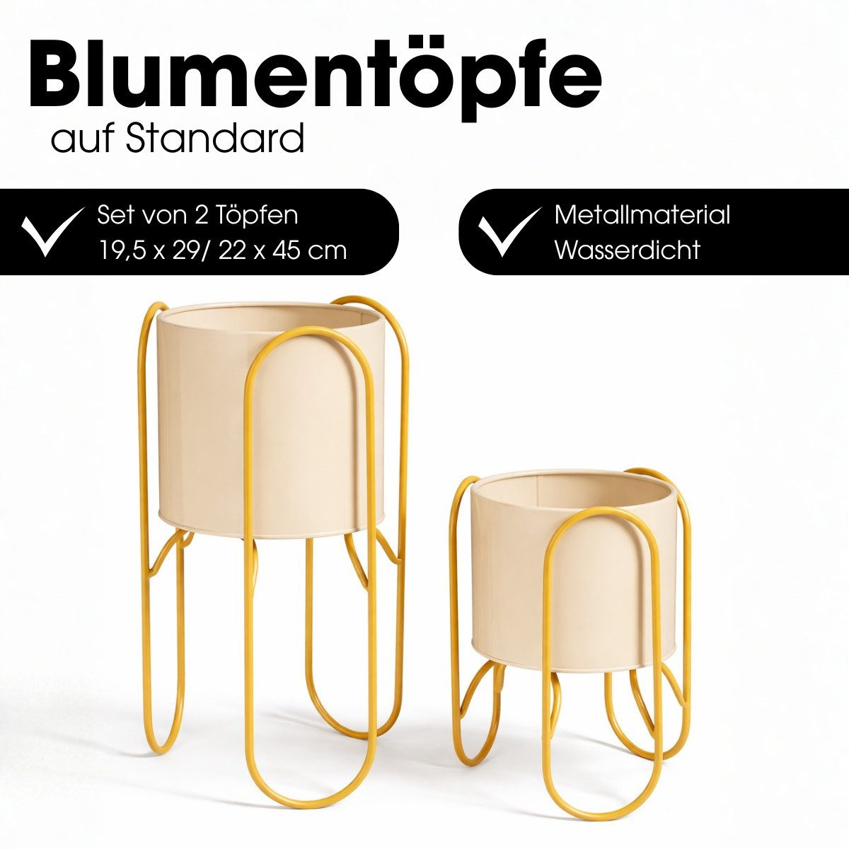 Mica Decorations Blumentopf Mica Decorations Donau Blumentopf – Set von 2 – Gelb
