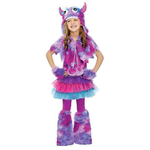 Fun World Kostüm Flauschiges Grummel-Monster violett, Das süßeste Monster weit und breit – tolle Kostümidee zu Hallowee