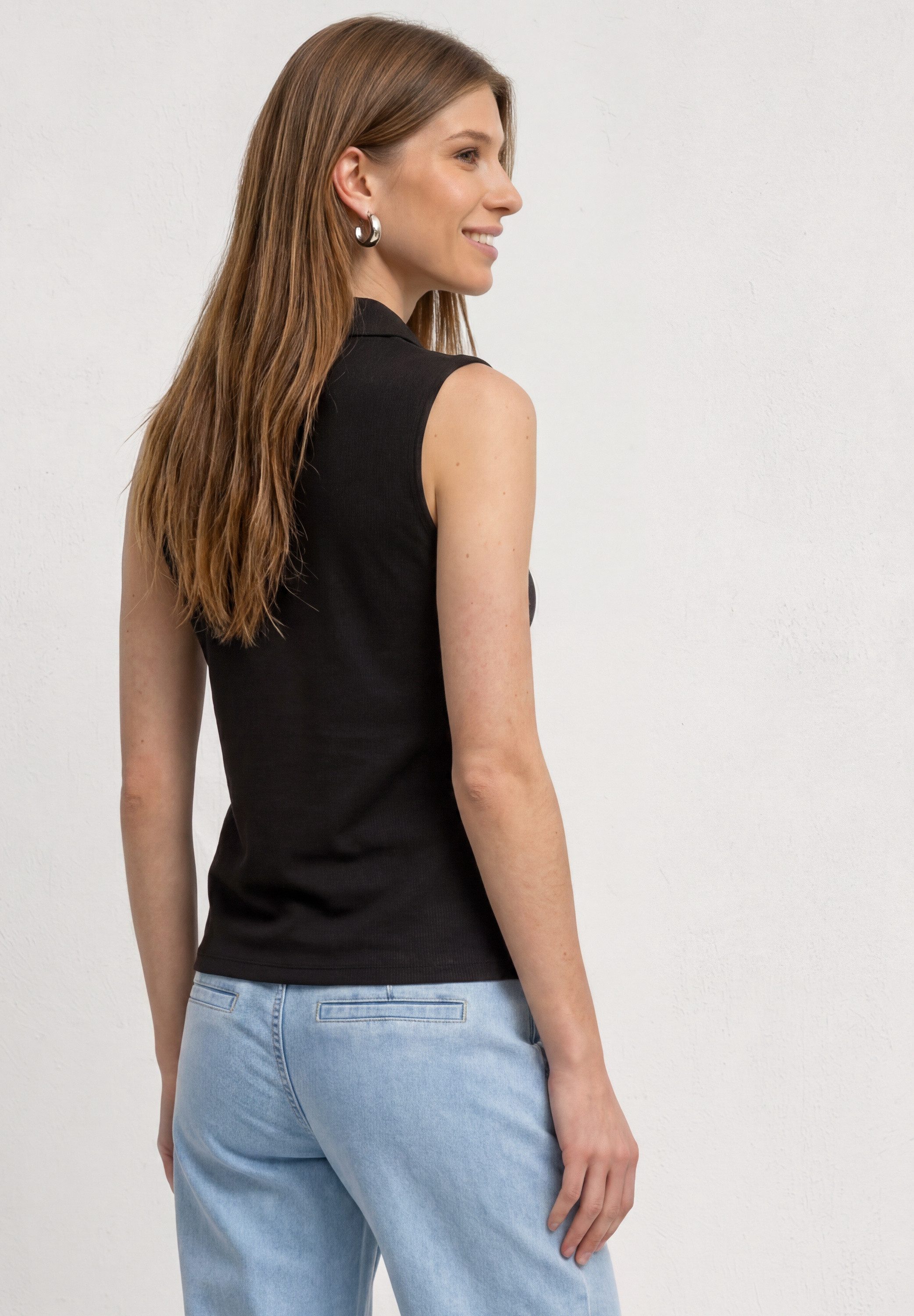 STREET ONE T-Shirt mit Rippstrick-Struktur