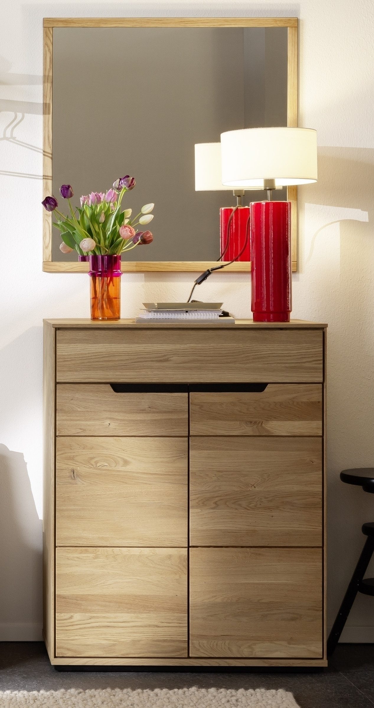 freiraum Garderoben-Set ARAYA, (2-teilig) in Eiche teilmassiv - 79x195x40,5 (BxHxT)
