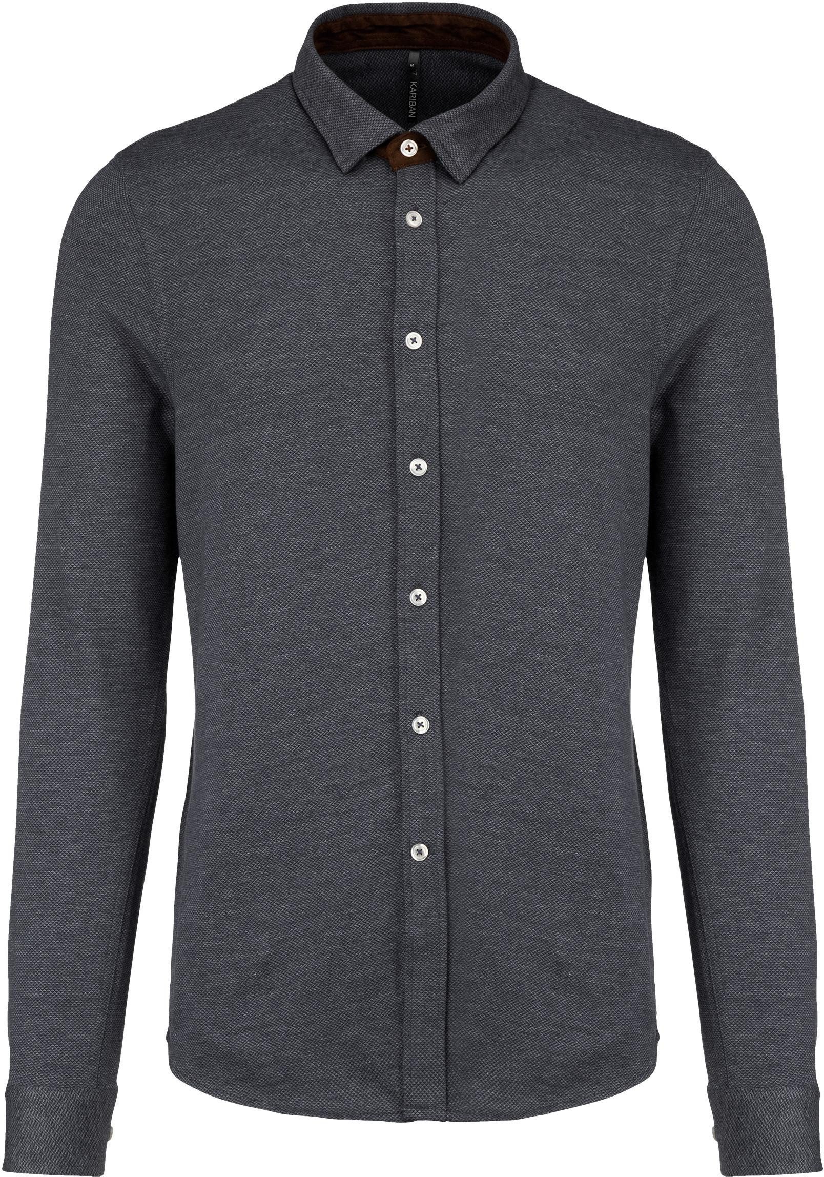 Kariban Outdoorhemd Langarm-Jacquardhemd Herren günstig online kaufen